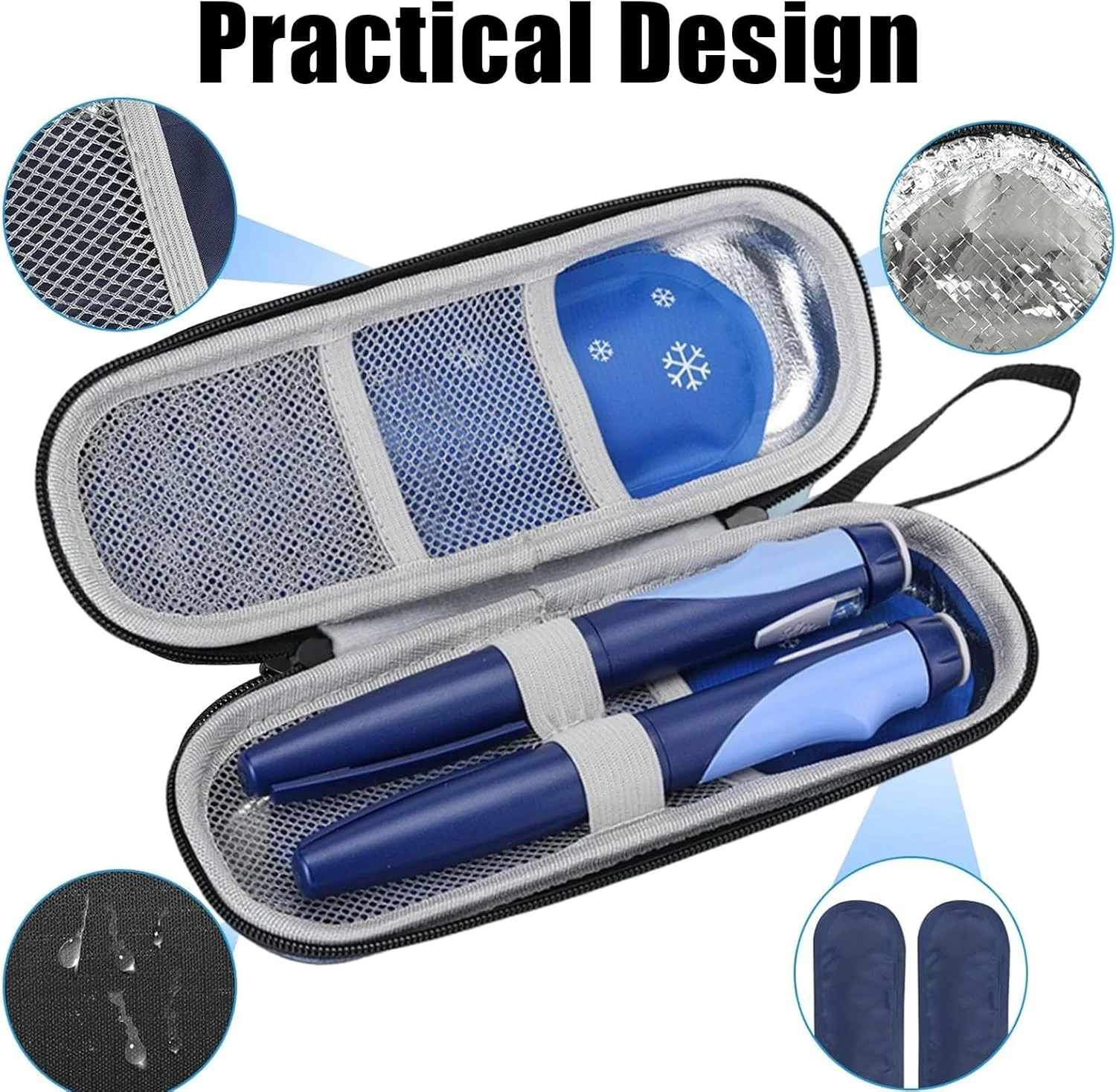 کیف خنک نگهدارنده انسولین آرومی با 2 بسته یخ نایلونی، خنک کننده دارو برای لوازم دیابتی، خاکستری، M، شیک کیف خنک نگهدارنده انسولین آرومی با 2 بسته یخ نایلونی، خنک کننده دارو برای لوازم دیابتی، خاکستری، M، شیک