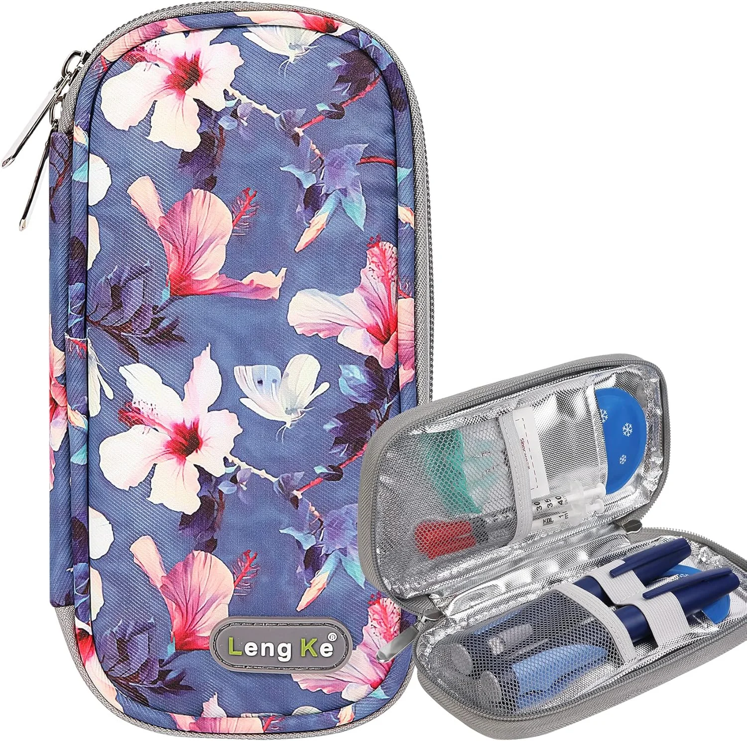 کیف خنک نگهدارنده انسولین، کیف خنک کننده کوچک داروهای دیابتی، کیف خنک کننده قابل حمل با 2 بسته یخ ژله ای قابل استفاده مجدد برای قلم های انسولین در سفر و سایر لوازم دیابتی