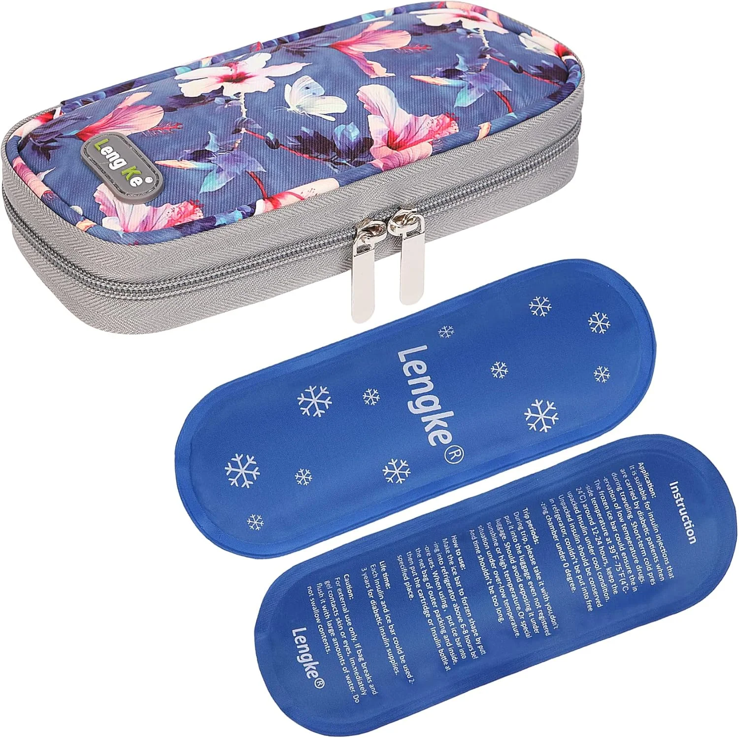 کیف خنک نگهدارنده انسولین، کیف خنک کننده کوچک داروهای دیابتی، کیف خنک کننده قابل حمل با 2 بسته یخ ژله ای قابل استفاده مجدد برای قلم های انسولین در سفر و سایر لوازم دیابتی