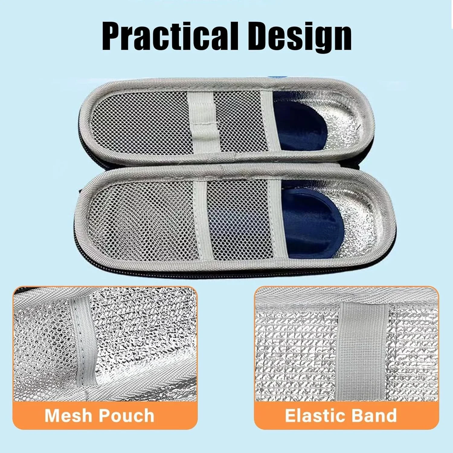 کیف خنک نگهدارنده انسولین آرومی با 2 بسته یخ نایلونی، خنک کننده دارو برای لوازم دیابتی، خاکستری، M، شیک کیف خنک نگهدارنده انسولین آرومی با 2 بسته یخ نایلونی، خنک کننده دارو برای لوازم دیابتی، خاکستری، M، شیک