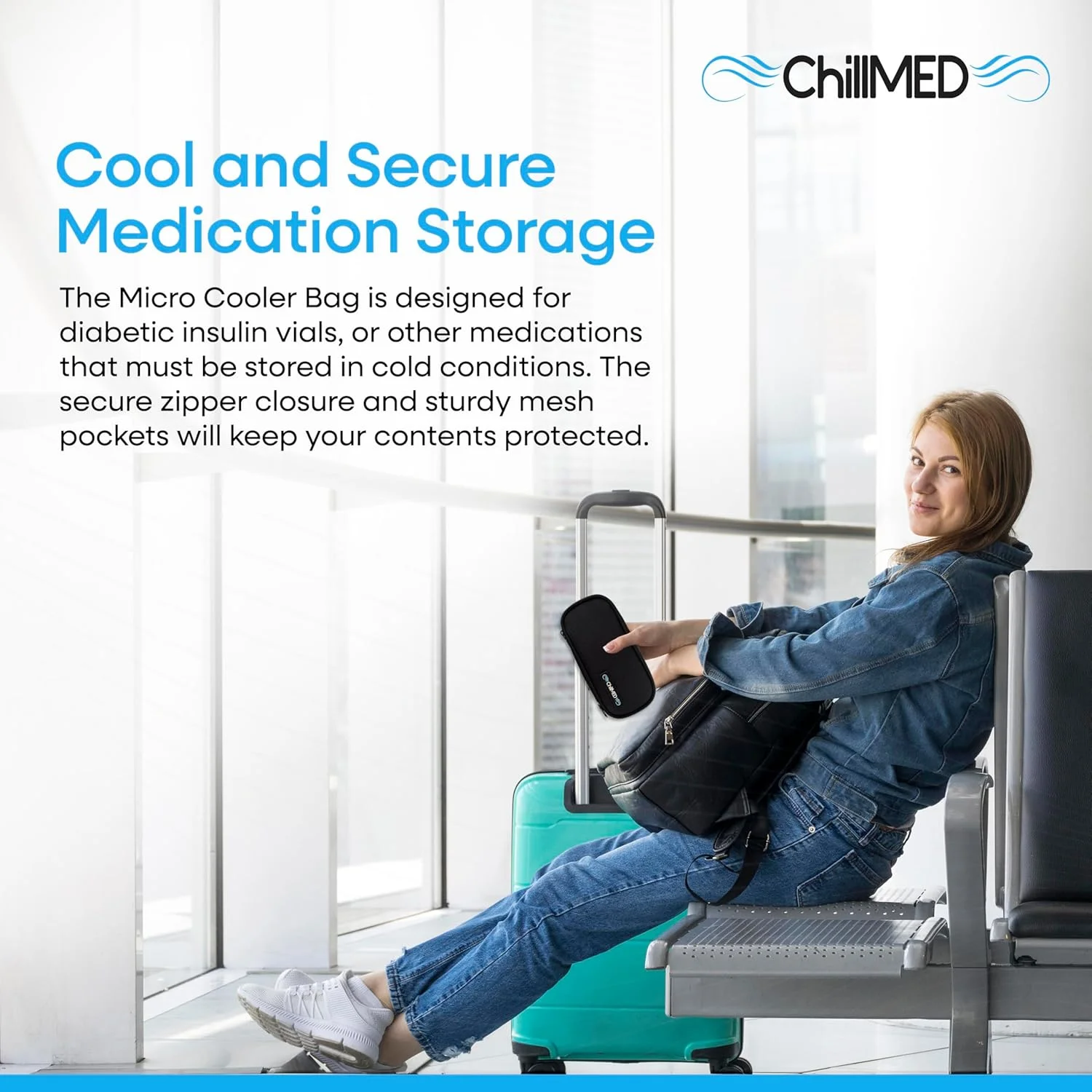 کیف خنک نگهدارنده کوچک - کیف حمل ویال انسولین دیابتی همراه با بسته یخ قابل انجماد مجدد - تا 12 ساعت زمان خنک ماندن | برای انسولین و سایر داروها (مشکی) کیف خنک نگهدارنده کوچک - کیف حمل ویال انسولین دیابتی همراه با بسته یخ قابل انجماد مجدد - تا 12 ساعت زمان خنک ماندن | برای انسولین و سایر داروها (مشکی)