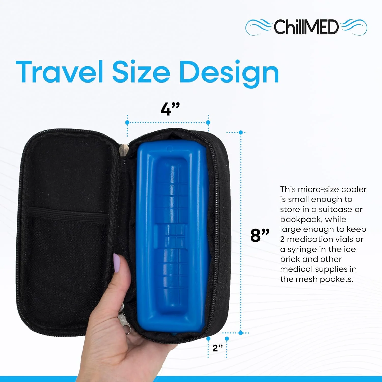 کیف خنک نگهدارنده کوچک - کیف حمل ویال انسولین دیابتی همراه با بسته یخ قابل انجماد مجدد - تا 12 ساعت زمان خنک ماندن | برای انسولین و سایر داروها (مشکی) کیف خنک نگهدارنده کوچک - کیف حمل ویال انسولین دیابتی همراه با بسته یخ قابل انجماد مجدد - تا 12 ساعت زمان خنک ماندن | برای انسولین و سایر داروها (مشکی)