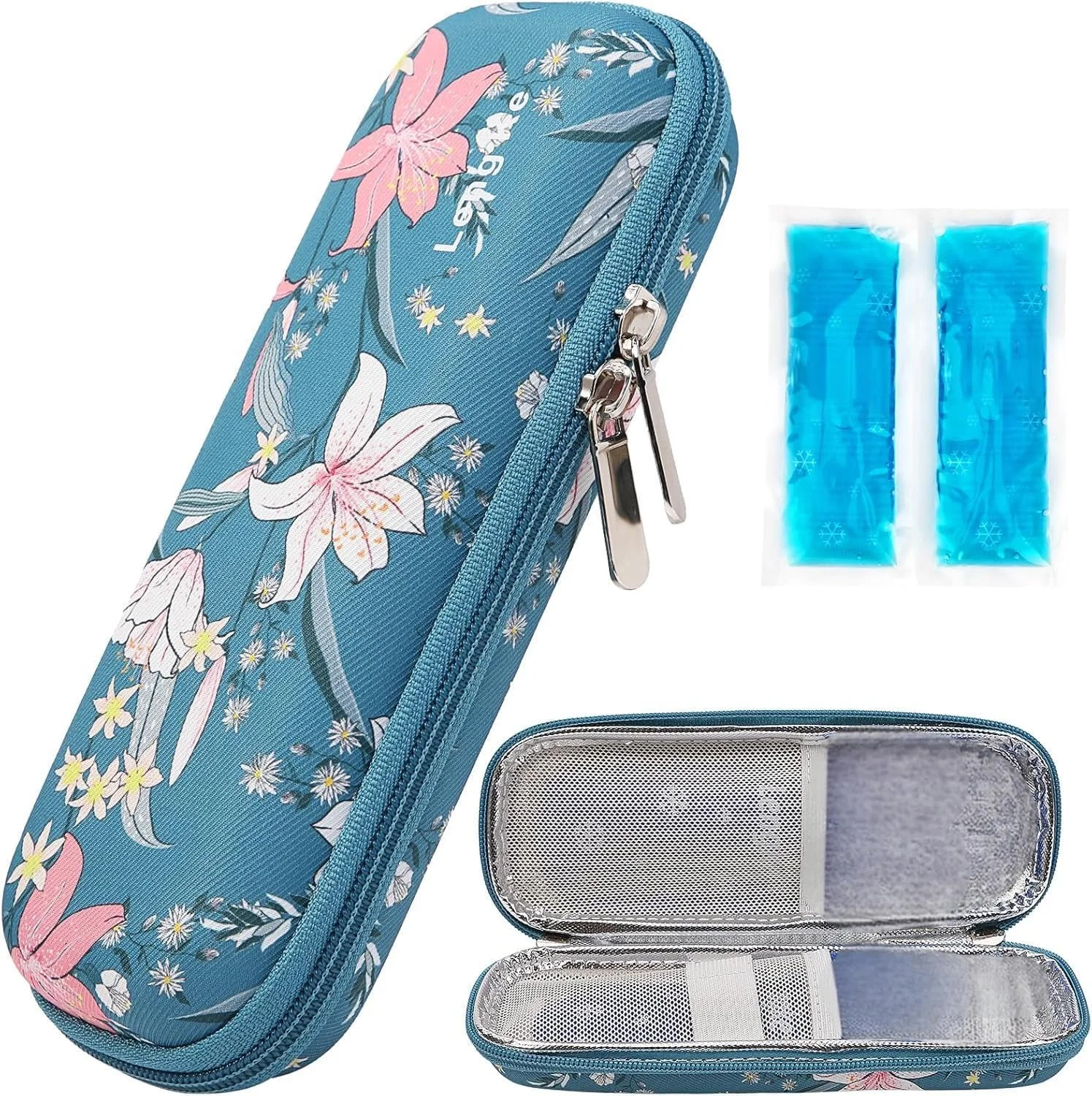 کیف خنک نگهدارنده انسولین مسافرتی، با 2 بسته یخ، کیف خنک کننده حمل دیابتی برای قلم انسولین و لوازم دیابتی، سازمان دهنده عایق دارویی دستی کیف خنک نگهدارنده انسولین مسافرتی، با 2 بسته یخ، کیف خنک کننده حمل دیابتی برای قلم انسولین و لوازم دیابتی، سازمان دهنده عایق دارویی دستی