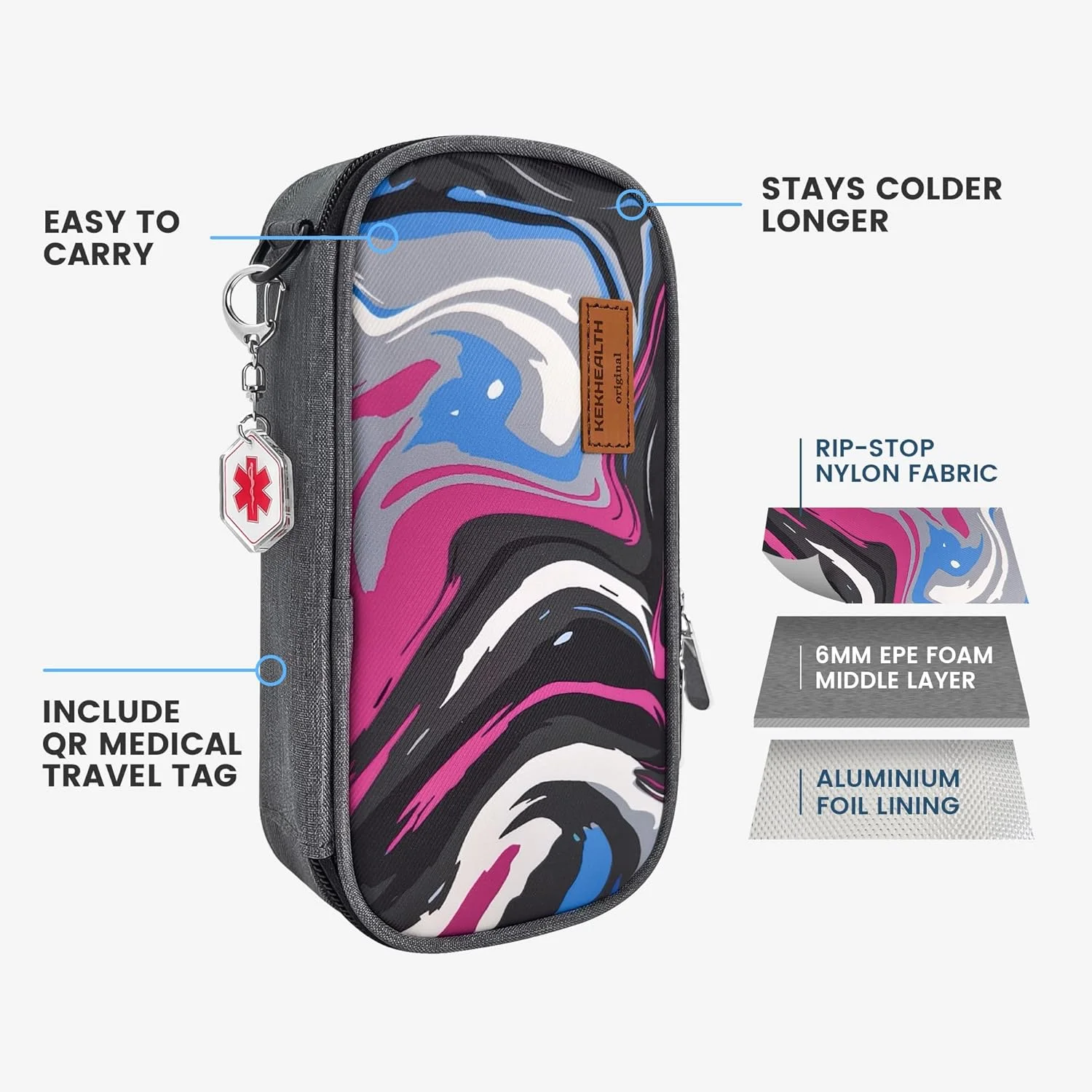 کیف خنک نگهدارنده قلم انسولین قابل حمل DISONCARE با هشدار پزشکی، کیف مسافرتی عایق دار دارو برای سوزن های اپی پن دیابتی با 2 بسته یخ قابل استفاده مجدد، تایید شده توسط TSA (خاکستری بزرگ) کیف خنک نگهدارنده قلم انسولین قابل حمل DISONCARE با هشدار پزشکی، کیف مسافرتی عایق دار دارو برای سوزن های اپی پن دیابتی با 2 بسته یخ قابل استفاده مجدد، تایید شده توسط TSA (خاکستری بزرگ)