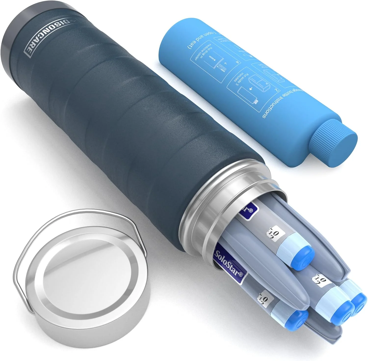 کیف خنک نگهدارنده انسولین بین قاره ای DISONCARE برای مسافرت، مناسب برای 7 قلم، کیف دارویی مسافرتی با بسته های یخ مورد تایید TSA و تگ های اطلاعات QR (آبی تیره) کیف خنک نگهدارنده انسولین بین قاره ای DISONCARE برای مسافرت، مناسب برای 7 قلم، کیف دارویی مسافرتی با بسته های یخ مورد تایید TSA و تگ های اطلاعات QR (آبی تیره)