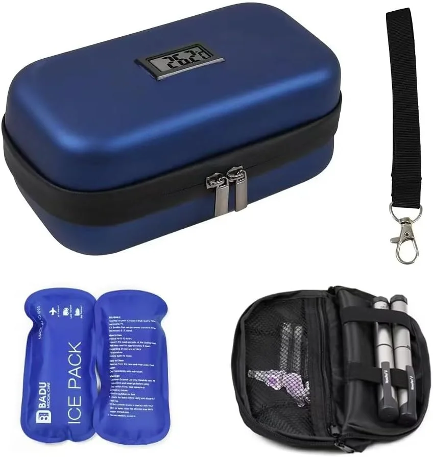 کیف خنک نگهدارنده دارو VEYOR 24 ساعته - جعبه سخت و مقاوم برای حمل داروهای دیابتی مورد تایید TSA با نمایشگر دماسنج فارنهایت، کیف دارویی خنک کننده با بسته های یخ برای مسافرت و استفاده روزانه کیف خنک نگهدارنده دارو VEYOR 24 ساعته - جعبه سخت و مقاوم برای حمل داروهای دیابتی مورد تایید TSA با نمایشگر دماسنج فارنهایت، کیف دارویی خنک کننده با بسته های یخ برای مسافرت و استفاده روزانه