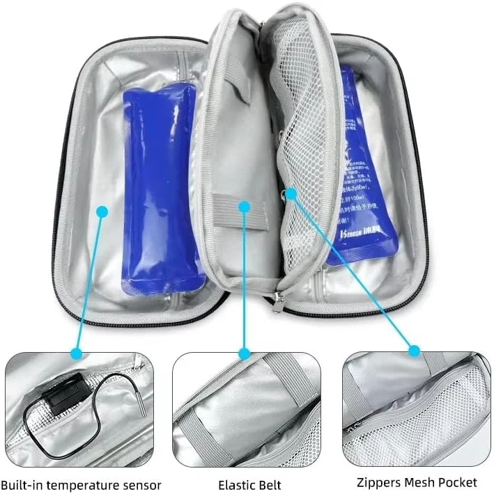 کیف خنک نگهدارنده دارو VEYOR 24 ساعته - جعبه سخت و مقاوم برای حمل داروهای دیابتی مورد تایید TSA با نمایشگر دماسنج فارنهایت، کیف دارویی خنک کننده با بسته های یخ برای مسافرت و استفاده روزانه کیف خنک نگهدارنده دارو VEYOR 24 ساعته - جعبه سخت و مقاوم برای حمل داروهای دیابتی مورد تایید TSA با نمایشگر دماسنج فارنهایت، کیف دارویی خنک کننده با بسته های یخ برای مسافرت و استفاده روزانه