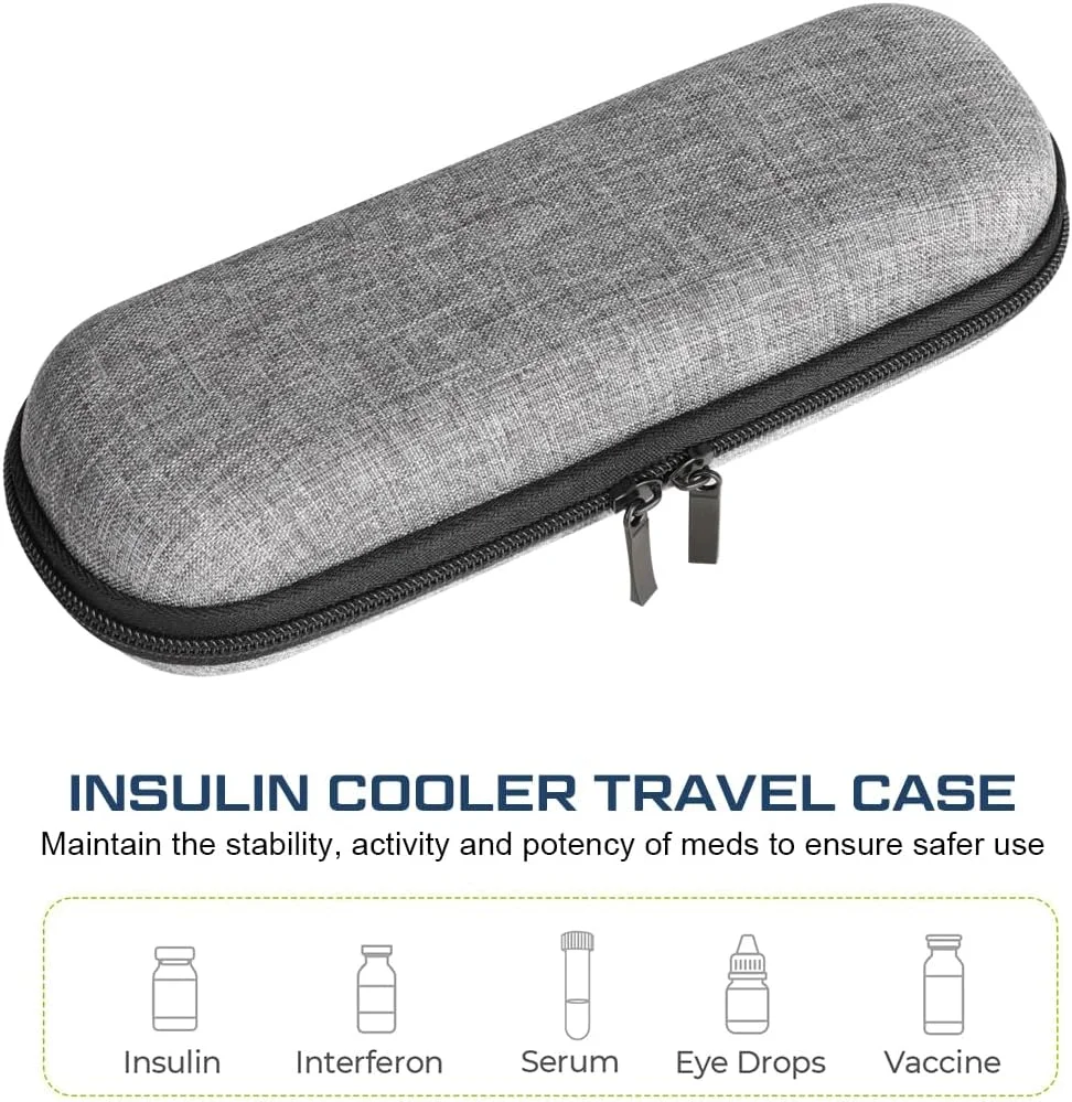 کیف خنک نگهدارنده انسولین، کیف عایق دار مسافرتی دیابتی، کیف خنک نگهدارنده قلم انسولین، کیف خنک نگهدارنده داروهای دیابتی عایق دار، کیف خنک کننده سازمان دهنده با 1 بسته یخ قابل استفاده مجدد