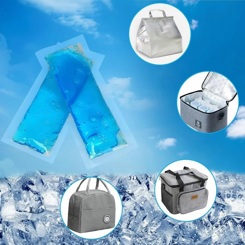 یخ خشک - بسته‌های یخچالی قابل استفاده مجدد، بسته ژلی گرم یا سرد فوری مناسب برای کیف خنک نگهدارنده انسولین (2 عدد یخ خشک مورد تایید TSA)