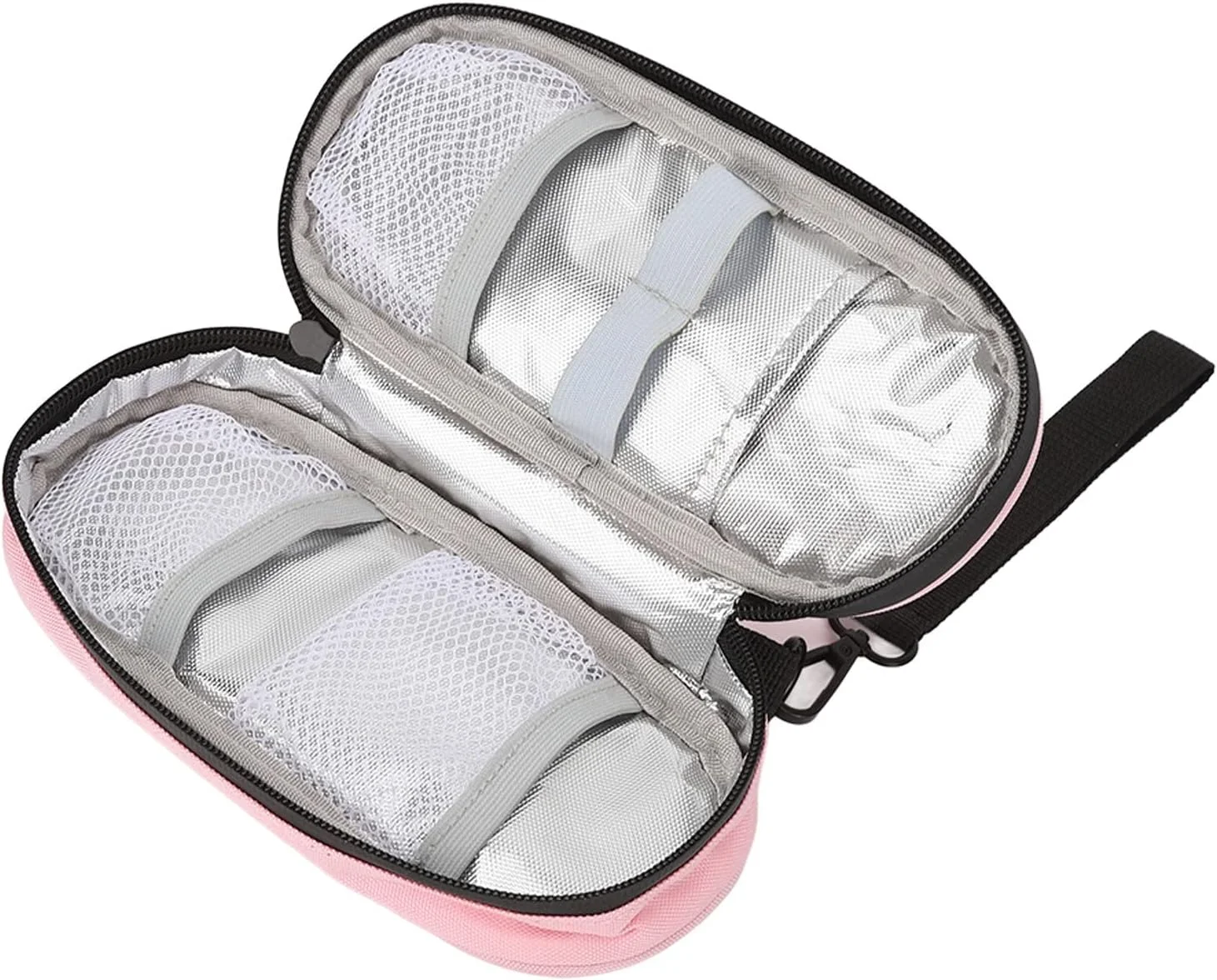 کیف خنک نگهدارنده مسافرتی انسولین، کیف حمل جمع و جور خنک کننده انسولین برای داخل و خارج از منزل، کیف خنک کننده قابل حمل با طراحی زیپ برای قلم های انسولین (صورتی) کیف خنک نگهدارنده مسافرتی انسولین، کیف حمل جمع و جور خنک کننده انسولین برای داخل و خارج از منزل، کیف خنک کننده قابل حمل با طراحی زیپ برای قلم های انسولین (صورتی)