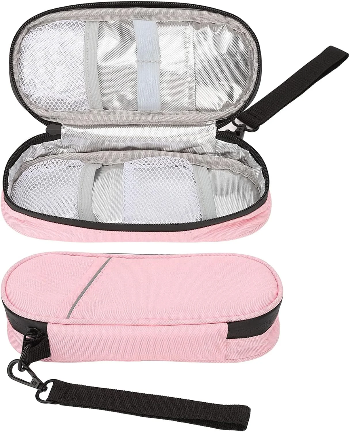 کیف خنک نگهدارنده مسافرتی انسولین، کیف حمل جمع و جور خنک کننده انسولین برای داخل و خارج از منزل، کیف خنک کننده قابل حمل با طراحی زیپ برای قلم های انسولین (صورتی) کیف خنک نگهدارنده مسافرتی انسولین، کیف حمل جمع و جور خنک کننده انسولین برای داخل و خارج از منزل، کیف خنک کننده قابل حمل با طراحی زیپ برای قلم های انسولین (صورتی)