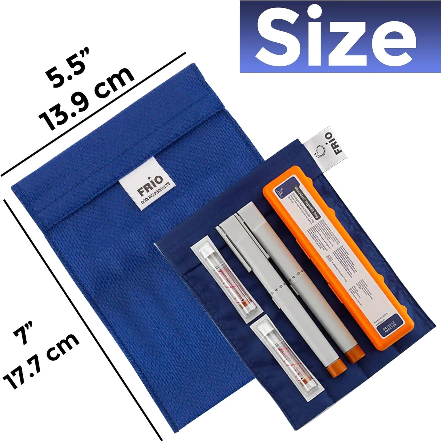 کیف خنک کننده انسولین FRIO، خنک کننده تبخیری دارو با قابلیت استفاده مجدد - کیف پول بزرگ، آبی