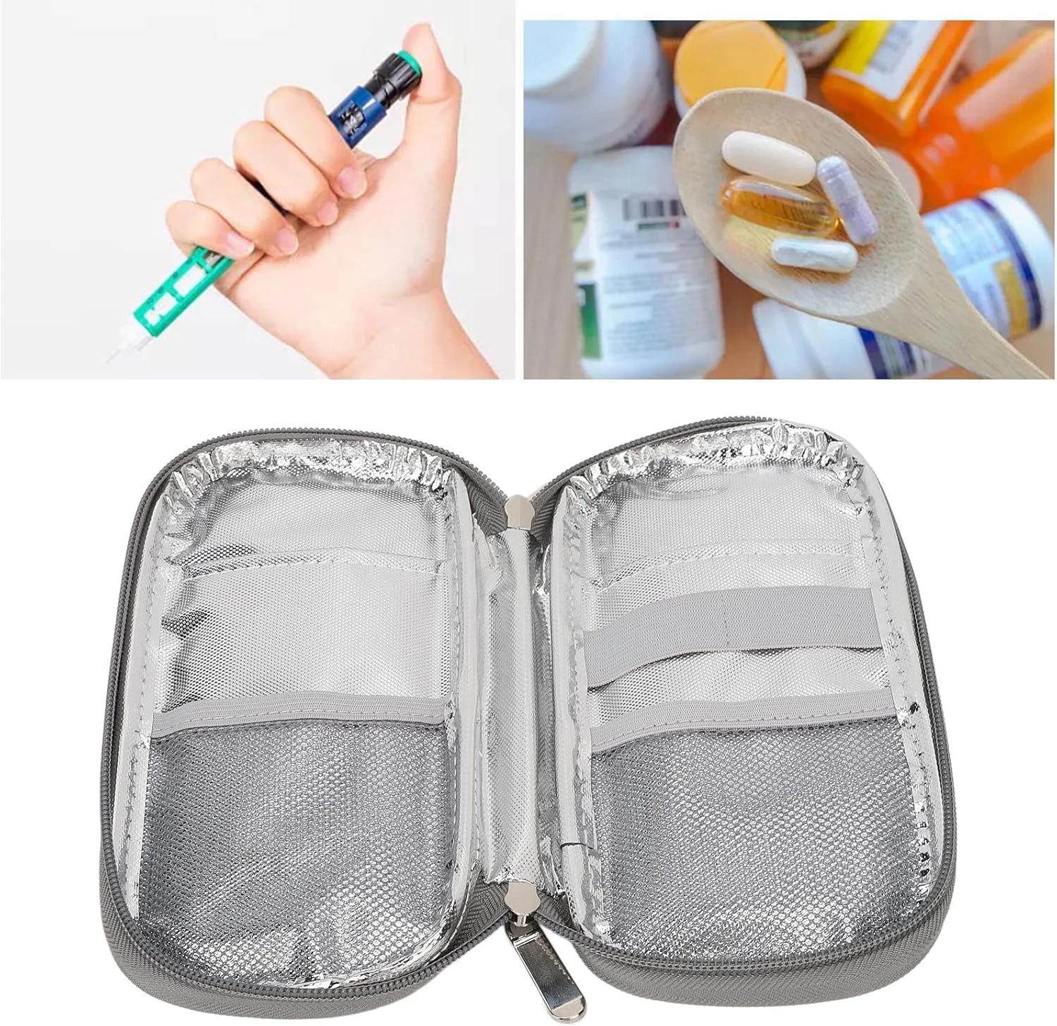 کیف خنک نگهدارنده انسولین، کیف حمل جمع و جور خنک کننده انسولین برای محل کار، کیف خنک کننده قابل حمل برای قلم های انسولین (گل بگونیا) کیف خنک نگهدارنده انسولین، کیف حمل جمع و جور خنک کننده انسولین برای محل کار، کیف خنک کننده قابل حمل برای قلم های انسولین (گل بگونیا)