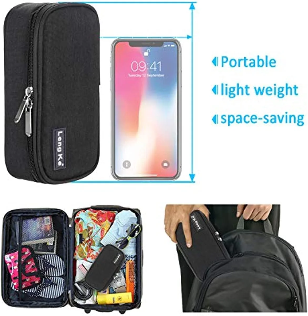 کیف مسافرتی انسولین - کیف خنک نگهدارنده عایق دار دارو برای نگهداری قلم انسولین دیابتی و آمپول با 2 بسته خنک کننده (مشکی) کیف مسافرتی انسولین - کیف خنک نگهدارنده عایق دار دارو برای نگهداری قلم انسولین دیابتی و آمپول با 2 بسته خنک کننده (مشکی)