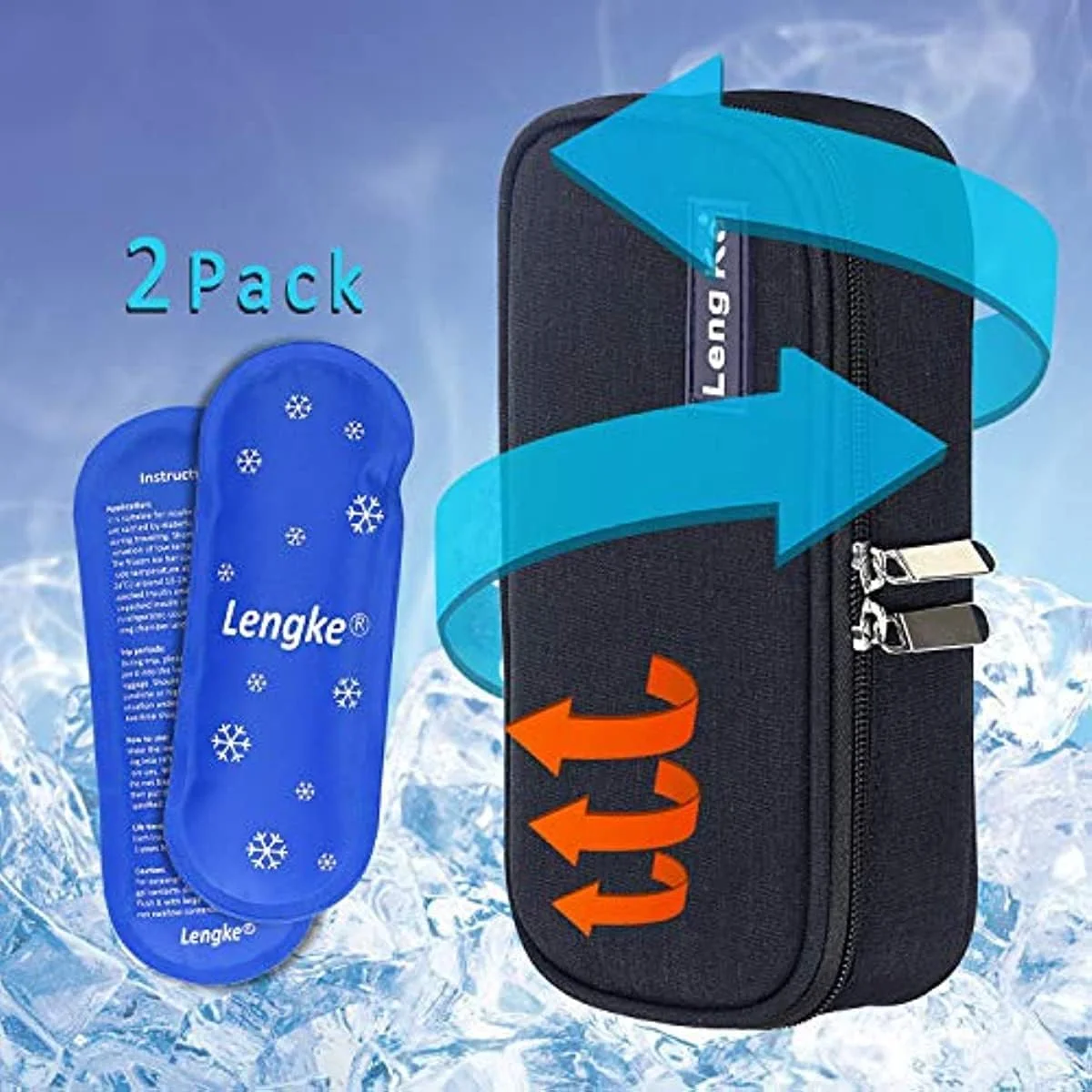 کیف مسافرتی انسولین - کیف خنک نگهدارنده عایق دار دارو برای نگهداری قلم انسولین دیابتی و آمپول با 2 بسته خنک کننده (مشکی) کیف مسافرتی انسولین - کیف خنک نگهدارنده عایق دار دارو برای نگهداری قلم انسولین دیابتی و آمپول با 2 بسته خنک کننده (مشکی)