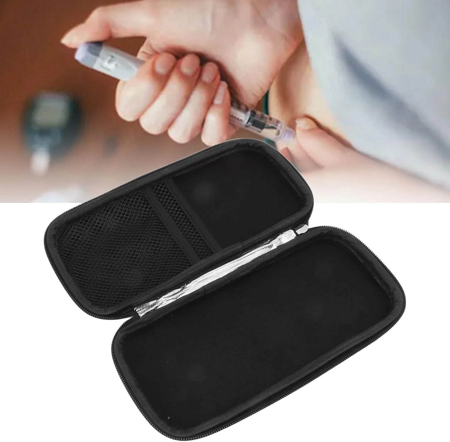 کیف خنک نگهدارنده انسولین، طراحی زیپ دار برزنتی قابل حمل با تمیز کردن آسان، عایق حرارتی، کیف سبک قلم انسولین برای فضای باز (نوع C) کیف خنک نگهدارنده انسولین، طراحی زیپ دار برزنتی قابل حمل با تمیز کردن آسان، عایق حرارتی، کیف سبک قلم انسولین برای فضای باز (نوع C)