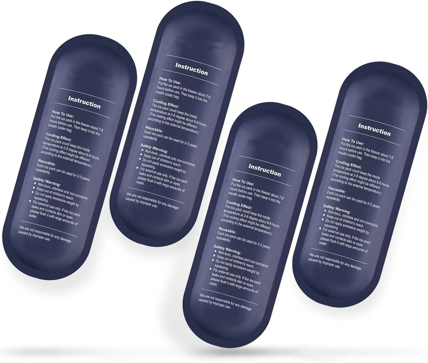 بسته 4 عددی کیسه یخ Kaiderine برای کیف حمل انسولین، کیسه یخ خنک کننده انسولین قابل استفاده مجدد برای کیف نگهدارنده لوازم دیابتی پزشکی مسافرتی عایق بسته 4 عددی کیسه یخ Kaiderine برای کیف حمل انسولین، کیسه یخ خنک کننده انسولین قابل استفاده مجدد برای کیف نگهدارنده لوازم دیابتی پزشکی مسافرتی عایق