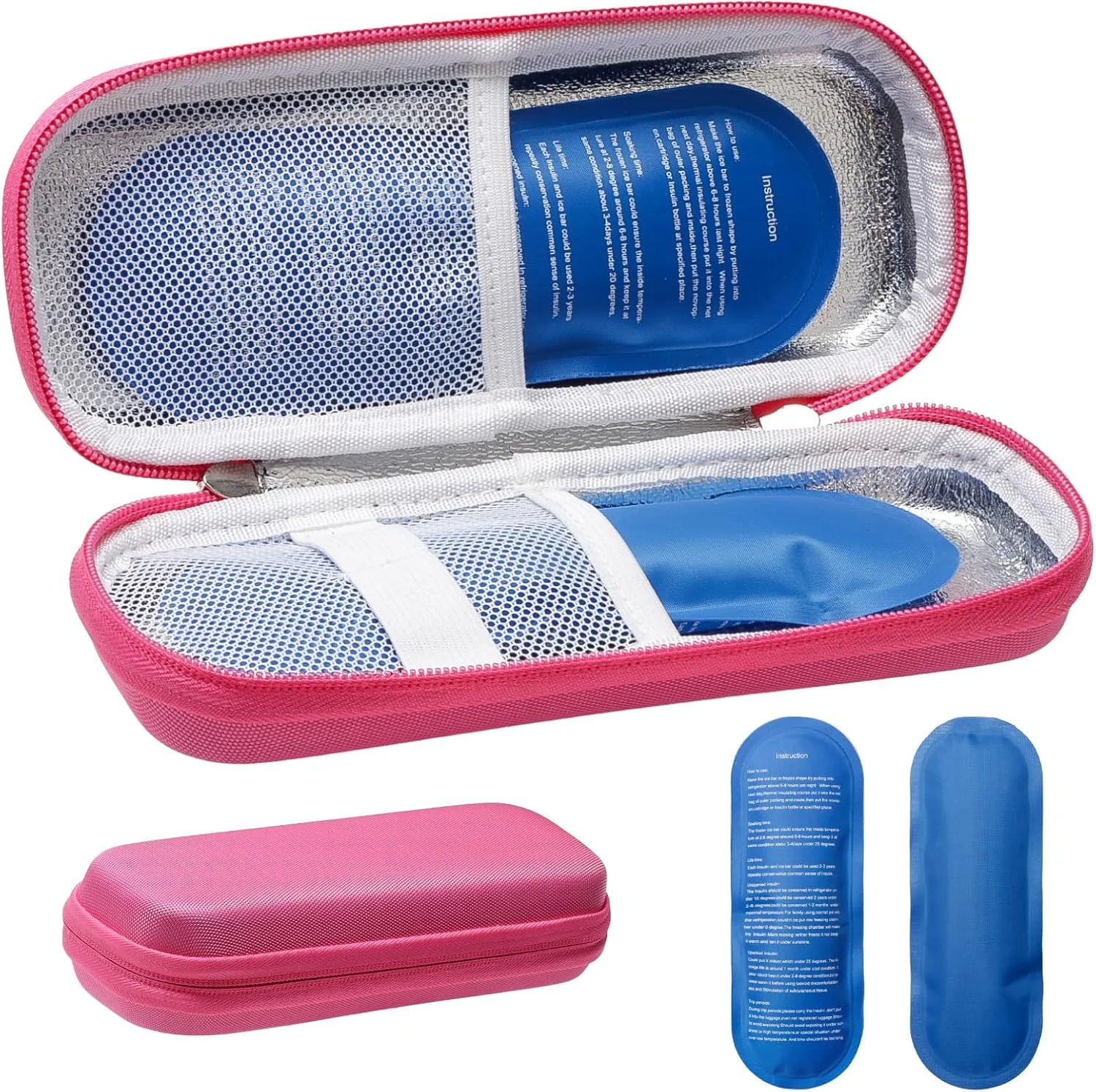 کیف خنک نگهدارنده انسولین، کیف خنک کننده دارویی با 2 بسته یخ، کیف کوچک قابل حمل برای لوازم دیابتی، صورتی، 20.5 x 8.7 x 4.6 سانتی متر، قابل حمل کیف خنک نگهدارنده انسولین، کیف خنک کننده دارویی با 2 بسته یخ، کیف کوچک قابل حمل برای لوازم دیابتی، صورتی، 20.5 x 8.7 x 4.6 سانتی متر، قابل حمل