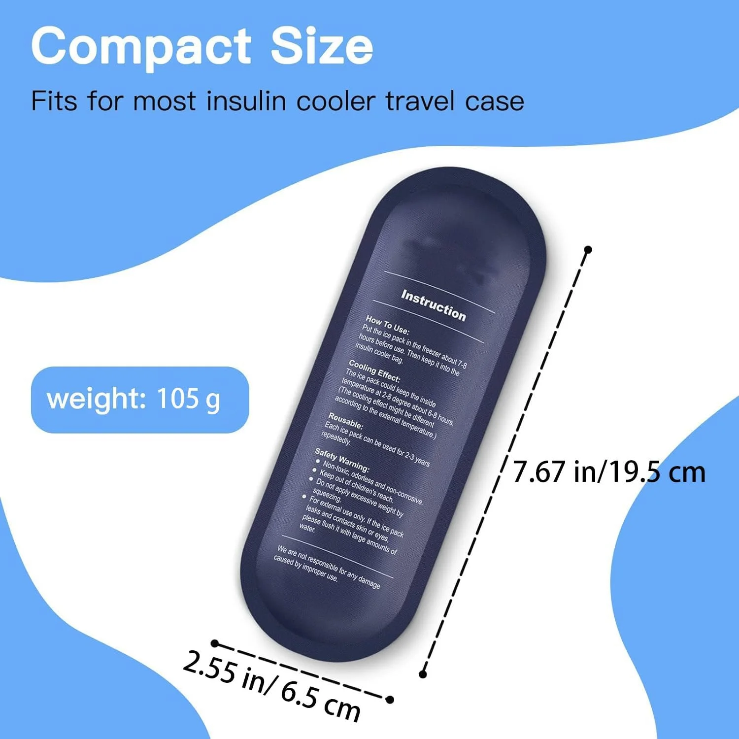 بسته 4 عددی کیسه یخ Kaiderine برای کیف حمل انسولین، کیسه یخ خنک کننده انسولین قابل استفاده مجدد برای کیف نگهدارنده لوازم دیابتی پزشکی مسافرتی عایق بسته 4 عددی کیسه یخ Kaiderine برای کیف حمل انسولین، کیسه یخ خنک کننده انسولین قابل استفاده مجدد برای کیف نگهدارنده لوازم دیابتی پزشکی مسافرتی عایق