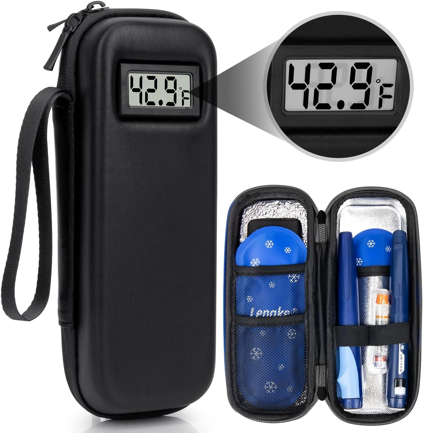 کیف خنک نگهدارنده انسولین با نمایشگر دما، کیف مسافرتی انسولین با 2 بسته یخ ژله ای مورد تایید TSA برای سرنگ انسولین و لوازم دیابتی، کیف مسافرتی دیابتی (مشکی) کیف خنک نگهدارنده انسولین با نمایشگر دما، کیف مسافرتی انسولین با 2 بسته یخ ژله ای مورد تایید TSA برای سرنگ انسولین و لوازم دیابتی، کیف مسافرتی دیابتی (مشکی)