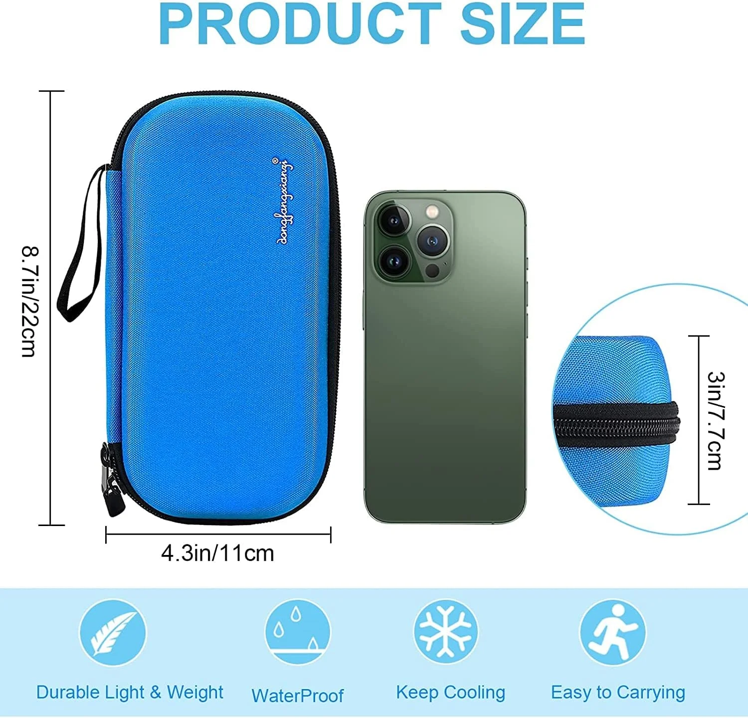 کیف خنک نگهدارنده انسولین LECCE - کیف عایق دار قابل حمل برای قلم انسولین، دستگاه قند خون و لوازم دیابتی با 2 بسته یخ خنک کننده (آبی) کیف خنک نگهدارنده انسولین LECCE - کیف عایق دار قابل حمل برای قلم انسولین، دستگاه قند خون و لوازم دیابتی با 2 بسته یخ خنک کننده (آبی)