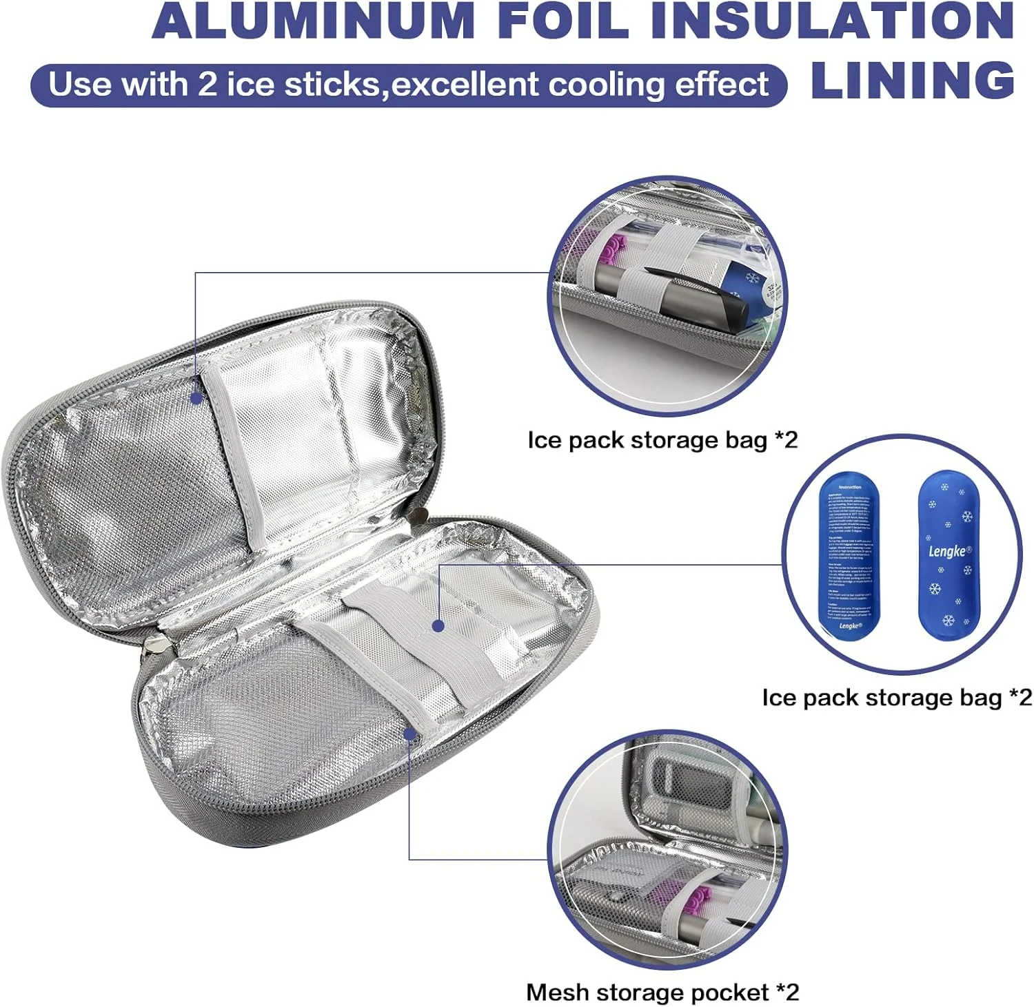 کیف خنک نگهدارنده انسولین برای سازماندهی لوازم دیابتی به همراه 2 بسته یخ، کیف خنک نگهدارنده پزشکی برای قلم انسولین و داروی انسولین (سبز دریاچه ای) کیف خنک نگهدارنده انسولین برای سازماندهی لوازم دیابتی به همراه 2 بسته یخ، کیف خنک نگهدارنده پزشکی برای قلم انسولین و داروی انسولین (سبز دریاچه ای)