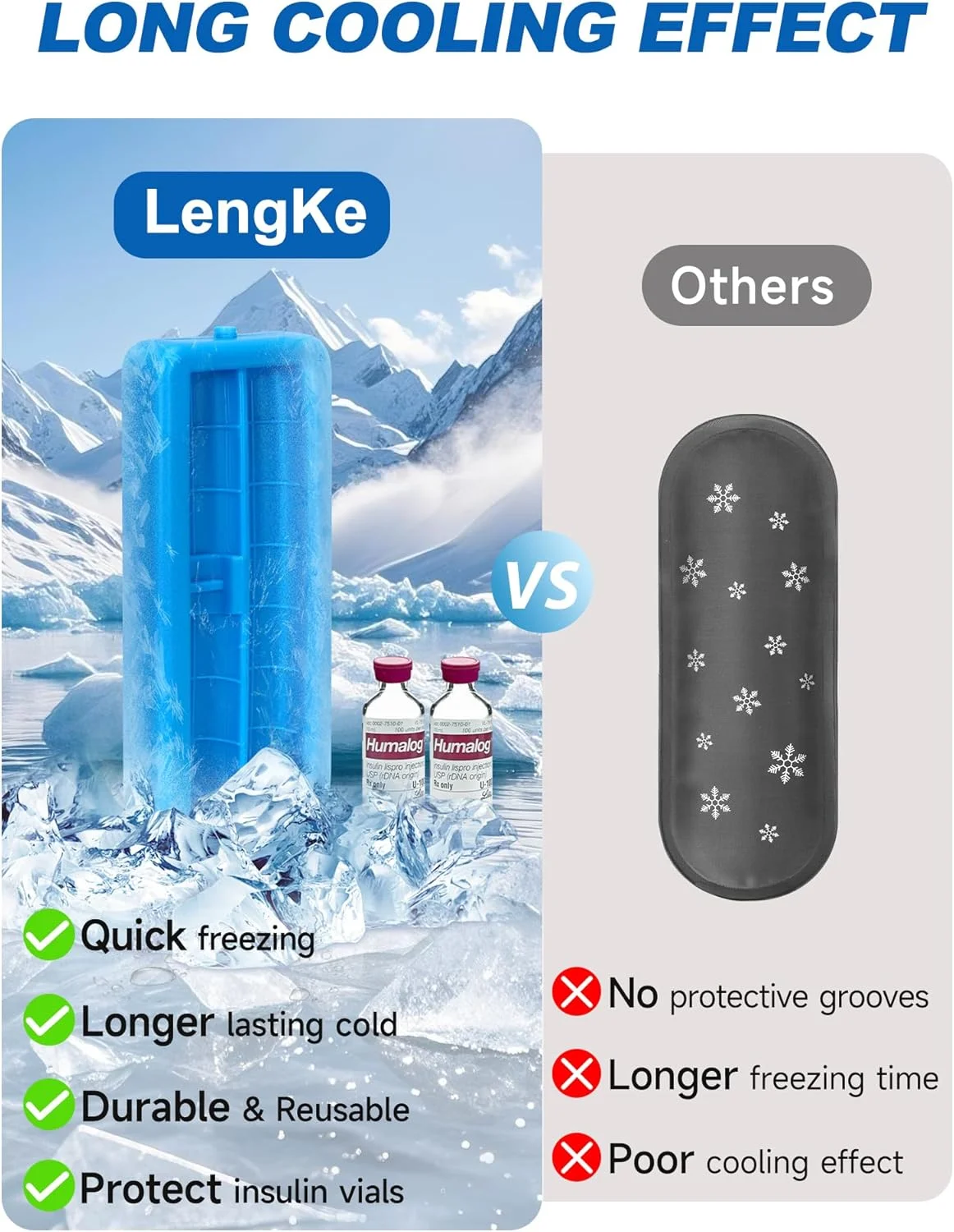 کیف خنک نگهدارنده انسولین LengKe، کیف مسافرتی دارو با قابلیت حمل در هواپیما و دارای آجر یخی محافظ، کیف خنک کننده داروی دیابتی با نمایشگر دما برای قلم و ویال (مشکی)