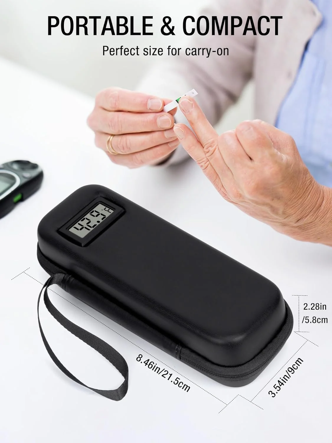 کیف خنک نگهدارنده انسولین با نمایشگر دما، کیف مسافرتی انسولین با 2 بسته یخ ژله ای مورد تایید TSA برای سرنگ انسولین و لوازم دیابتی، کیف مسافرتی دیابتی (مشکی) کیف خنک نگهدارنده انسولین با نمایشگر دما، کیف مسافرتی انسولین با 2 بسته یخ ژله ای مورد تایید TSA برای سرنگ انسولین و لوازم دیابتی، کیف مسافرتی دیابتی (مشکی)