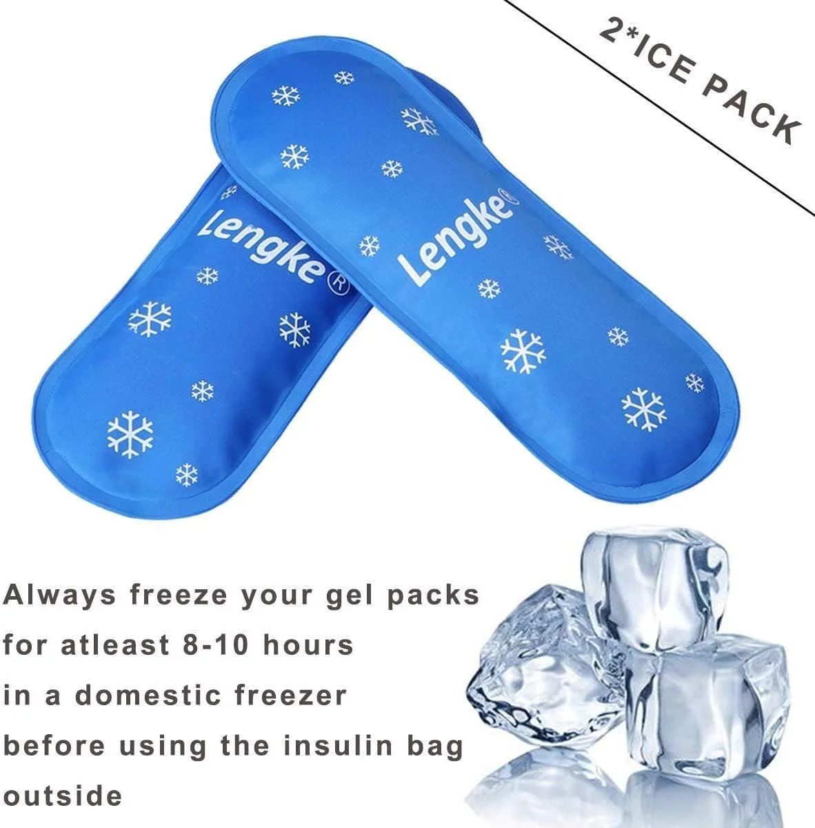 کیف خنک نگهدارنده انسولین، سازمان دهنده داروی دیابتی، کیف خنک کننده عایق بندی شده با 2 بسته یخ
