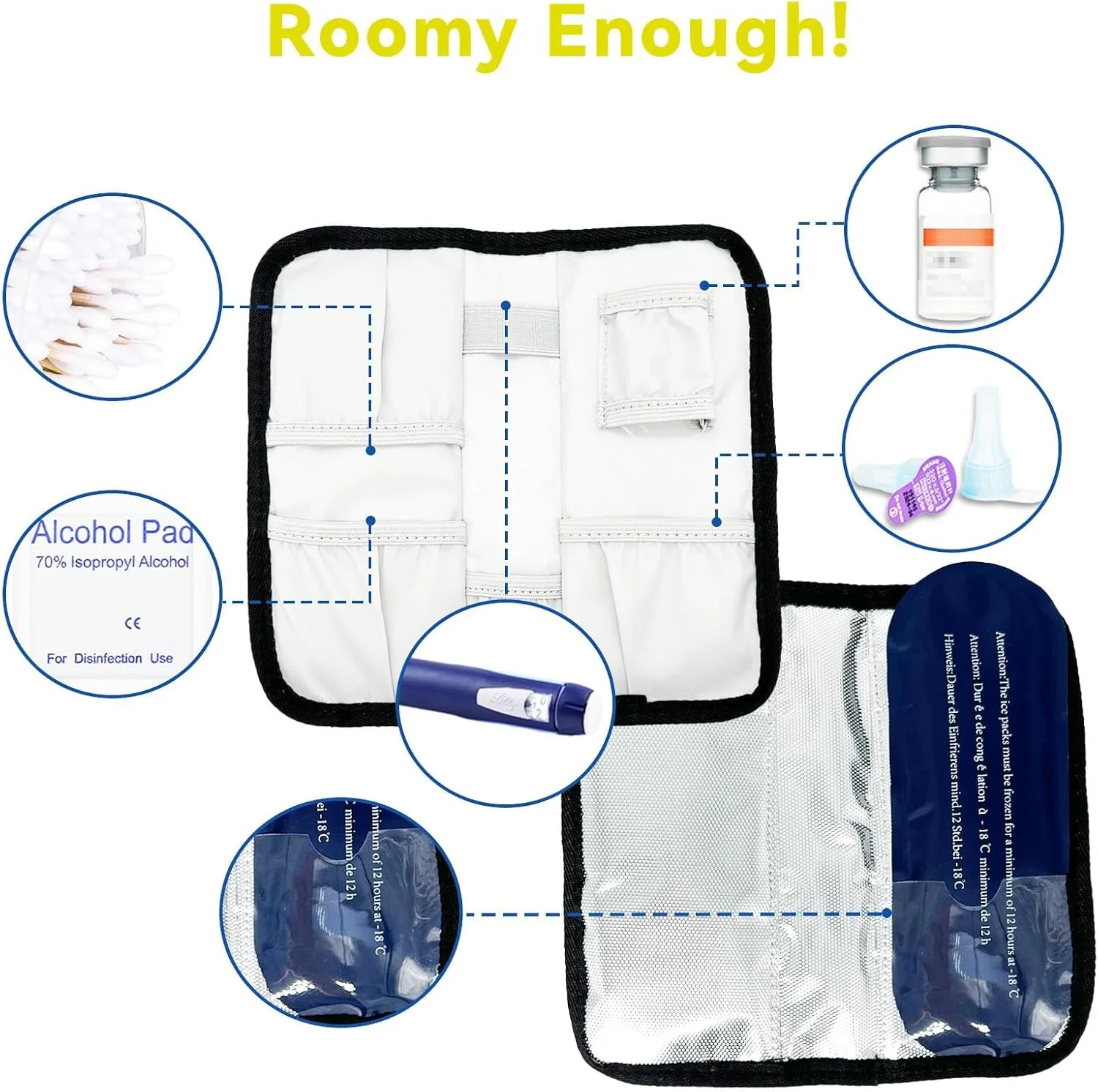 کیف خنک نگهدارنده قلم انسولین به همراه 2 بسته یخ، کیف عایق دارویی دیابتی برای قلم های انسولین و لوازم دیابتی، کیف قابل حمل و سازمان دهنده دیابتی برای زندگی روزمره و سفرها کیف خنک نگهدارنده قلم انسولین به همراه 2 بسته یخ، کیف عایق دارویی دیابتی برای قلم های انسولین و لوازم دیابتی، کیف قابل حمل و سازمان دهنده دیابتی برای زندگی روزمره و سفرها