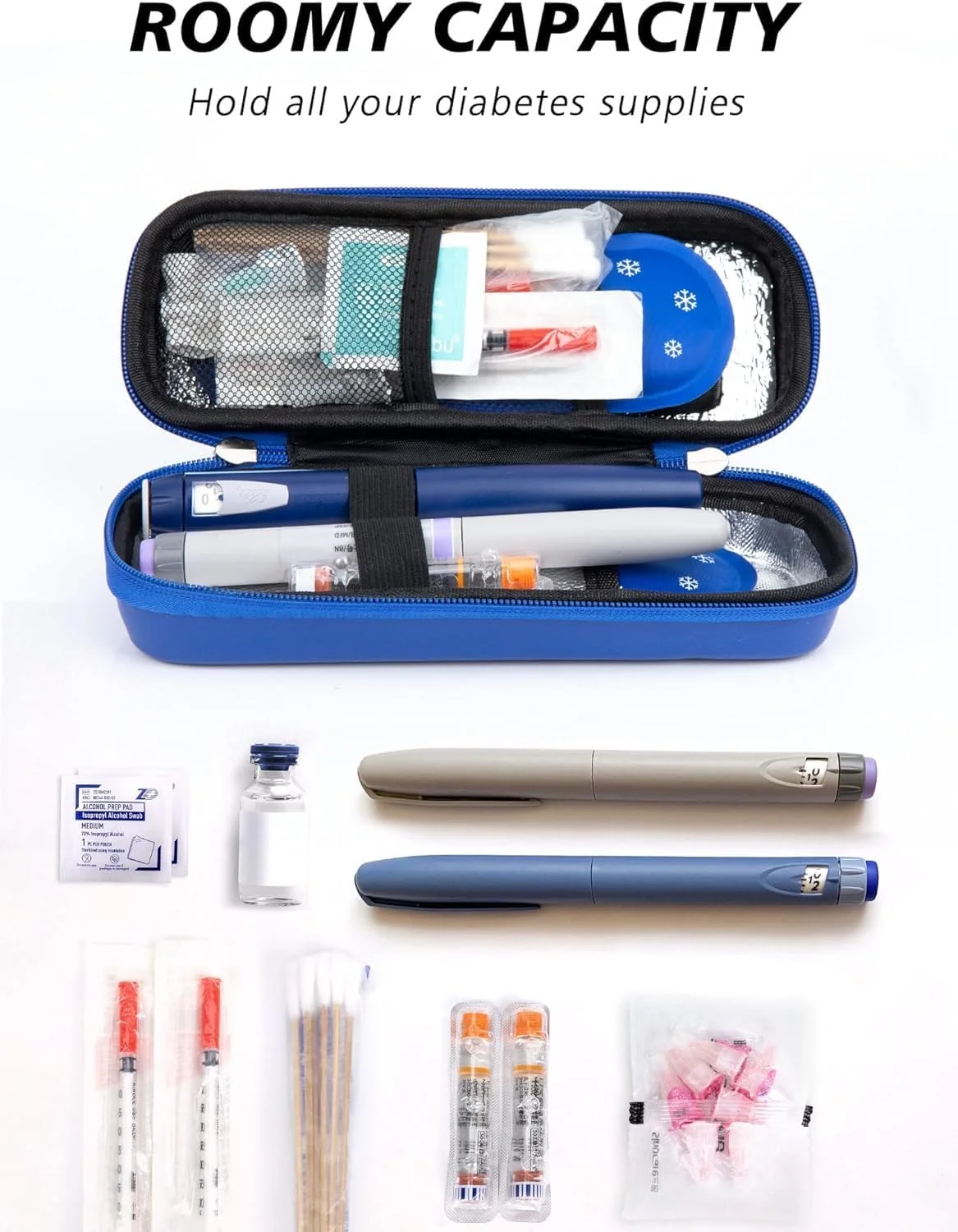 کیف خنک نگهدارنده انسولین با نمایشگر دما - کیف مسافرتی برای داروهای حساس به دما با 2 بسته یخ برای سفر و استفاده روزانه کیف خنک نگهدارنده انسولین با نمایشگر دما - کیف مسافرتی برای داروهای حساس به دما با 2 بسته یخ برای سفر و استفاده روزانه