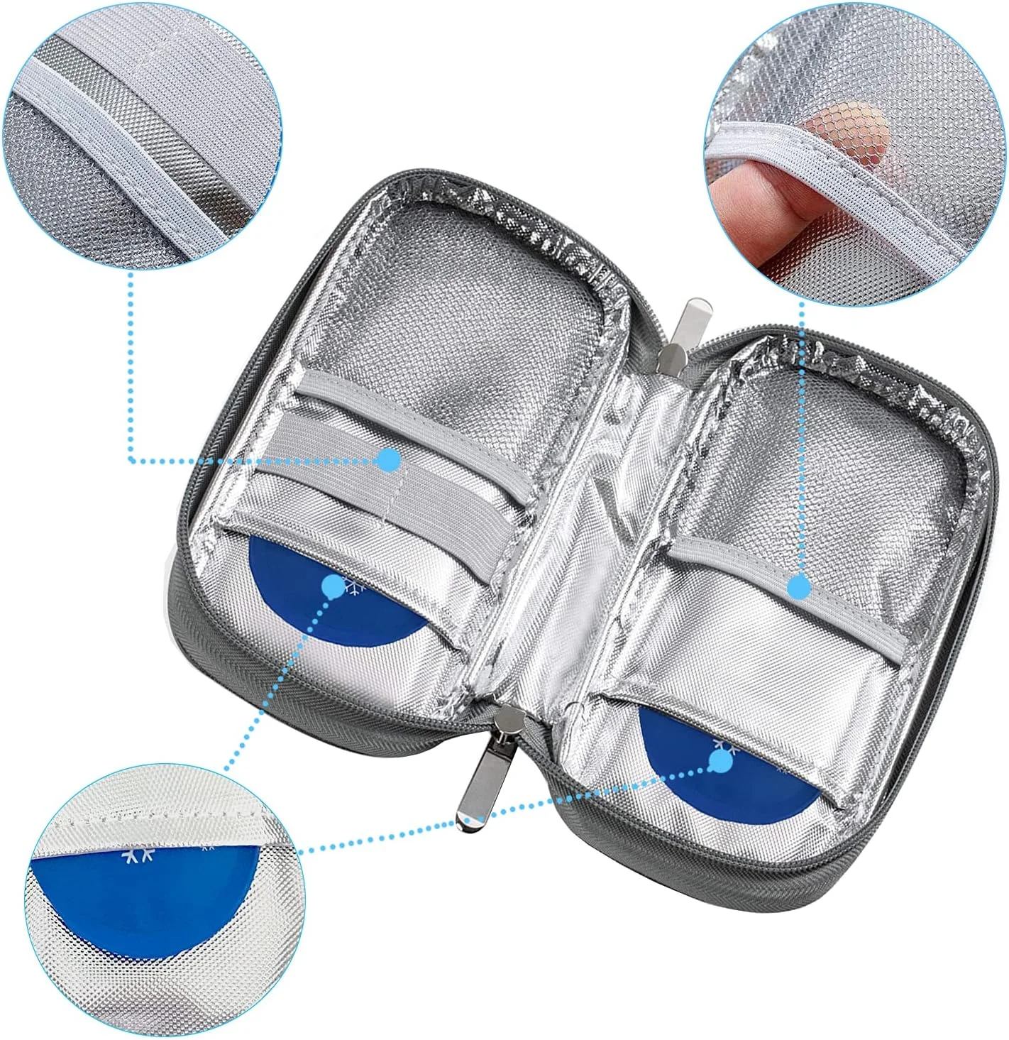 کیف خنک نگهدارنده انسولین، کیف عایق دارویی دیابت با 2 کیسه یخ برای خنک نگه داشتن دارو کیف خنک نگهدارنده انسولین، کیف عایق دارویی دیابت با 2 کیسه یخ برای خنک نگه داشتن دارو