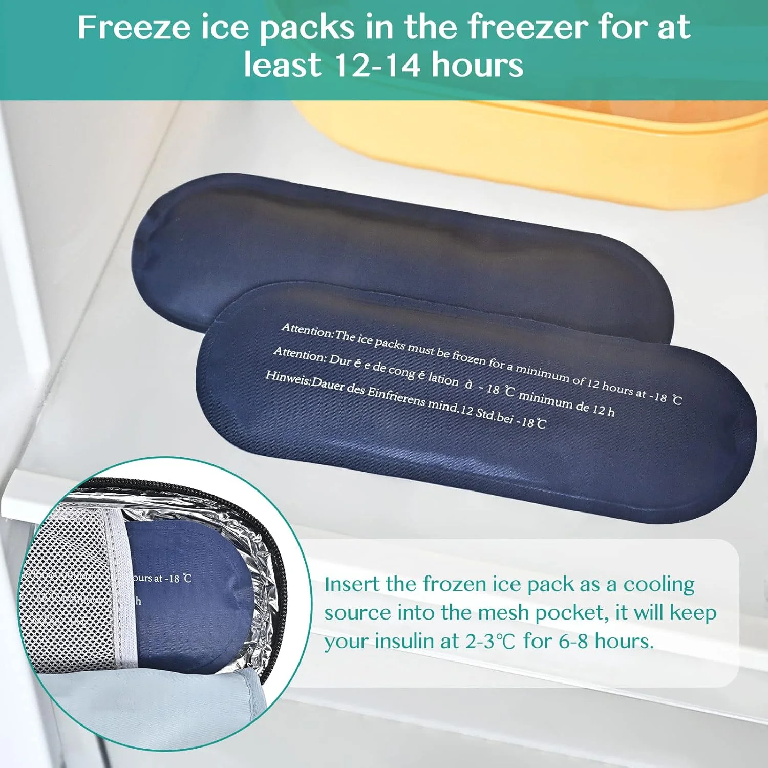 کیف خنک نگهدارنده انسولین Olaismln، کیف مسافرتی دیابتی برای قلم های انسولین، کیف کوچک عایق دار حمل دارو با 2 بسته یخ مورد تایید TSA کیف خنک نگهدارنده انسولین Olaismln، کیف مسافرتی دیابتی برای قلم های انسولین، کیف کوچک عایق دار حمل دارو با 2 بسته یخ مورد تایید TSA