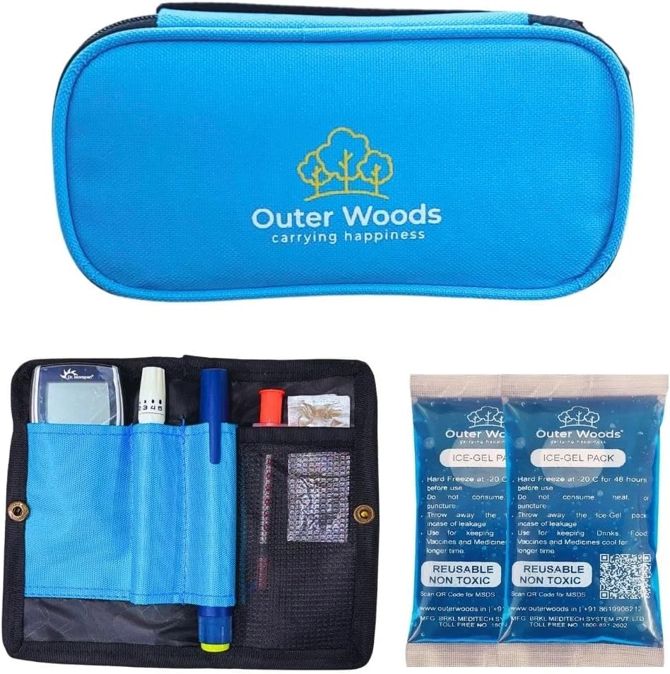 کیف خنک نگهدارنده انسولین مسافرتی برای افراد دیابتی با دو بسته ژل یخ - آبی آسمانی | بسته یخ برای انسولین | کیف خنک کننده انسولین برای مسافرت | انسولین را به مدت 6 تا 8 ساعت ایمن و خنک نگه دارید کیف خنک نگهدارنده انسولین مسافرتی برای افراد دیابتی با دو بسته ژل یخ - آبی آسمانی | بسته یخ برای انسولین | کیف خنک کننده انسولین برای مسافرت | انسولین را به مدت 6 تا 8 ساعت ایمن و خنک نگه دارید