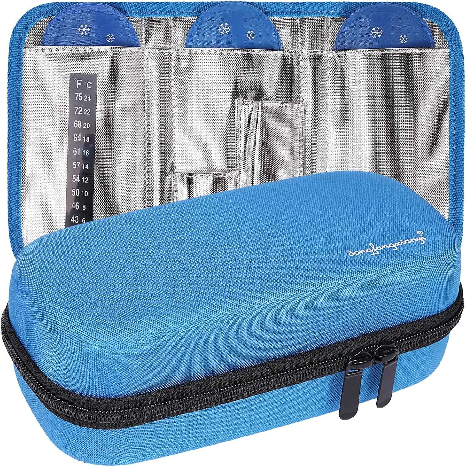 کیف خنک نگهدارنده دارو مسافرتی، به همراه 3 بسته یخ برای خنک نگه داشتن دارو (آبی) کیف خنک نگهدارنده دارو مسافرتی، به همراه 3 بسته یخ برای خنک نگه داشتن دارو (آبی)