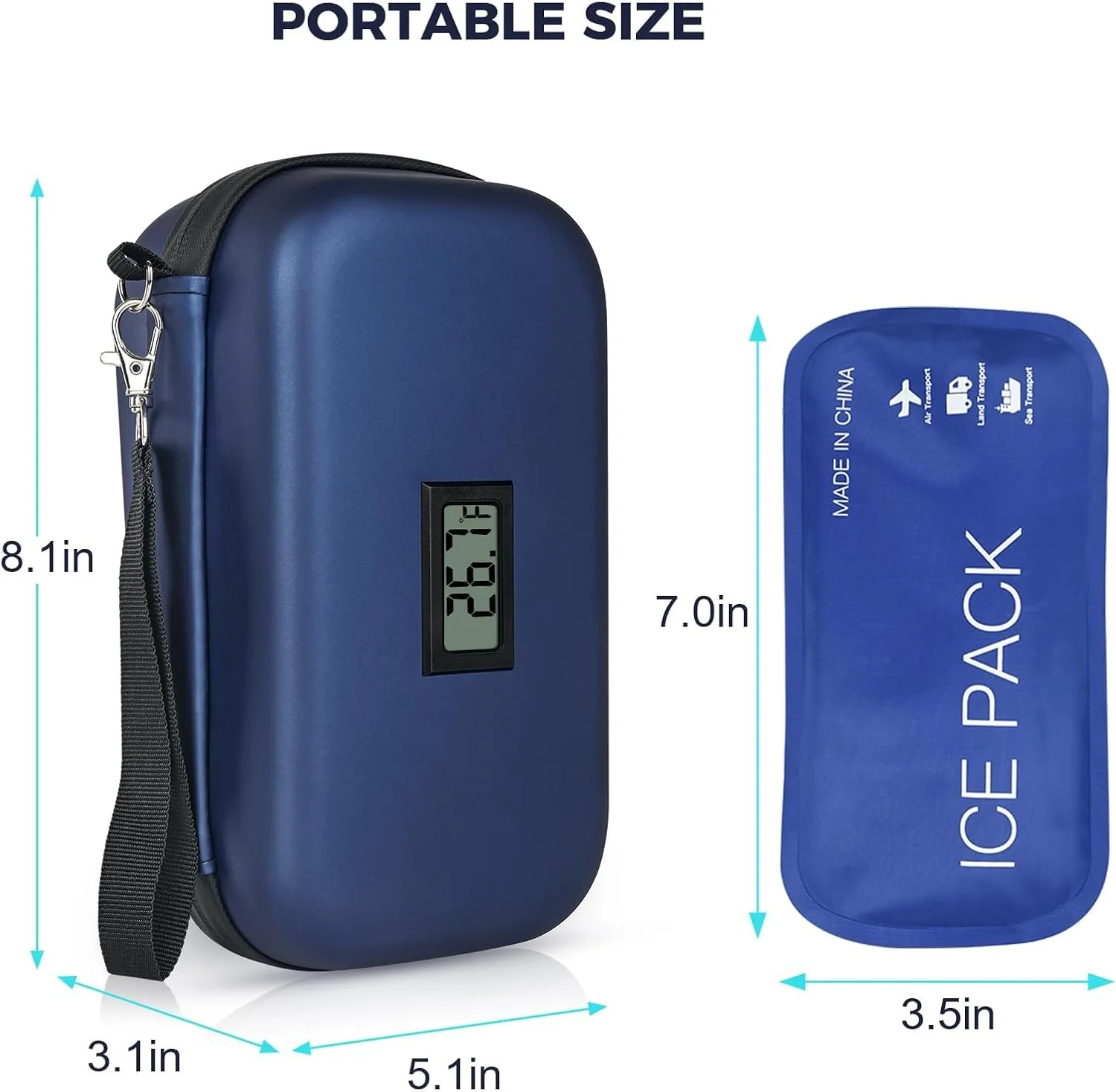 کیف خنک نگهدارنده مسافرتی دارو، کیف خنک نگهدارنده قلم دارو با 2 بسته یخ، کیف قابل حمل خنک کننده داروی دیابتی برای مسافرت با نمایشگر دما، کیف سازمان دهنده دارو کیف خنک نگهدارنده مسافرتی دارو، کیف خنک نگهدارنده قلم دارو با 2 بسته یخ، کیف قابل حمل خنک کننده داروی دیابتی برای مسافرت با نمایشگر دما، کیف سازمان دهنده دارو