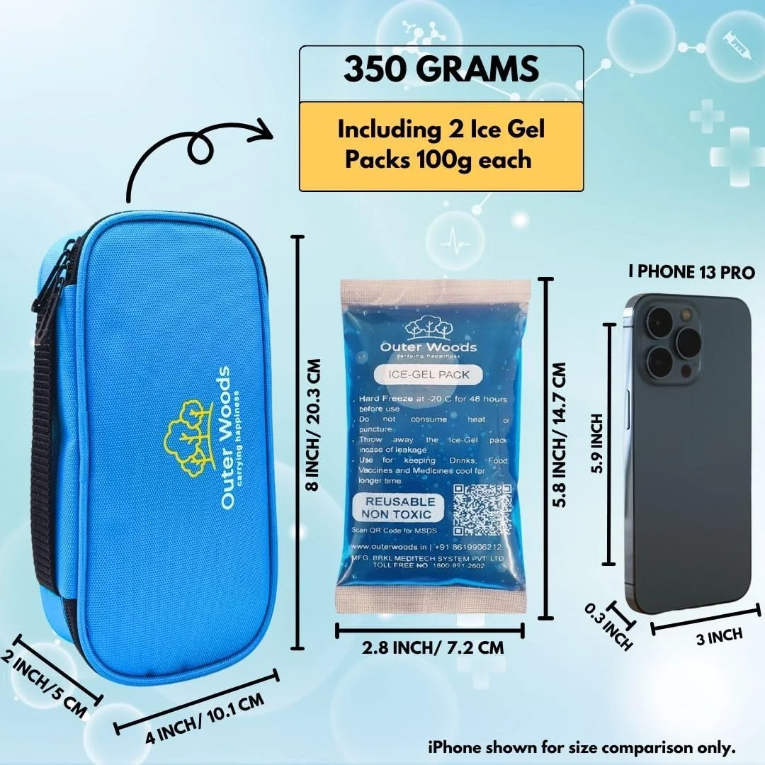 کیف خنک نگهدارنده انسولین مسافرتی برای افراد دیابتی با دو بسته ژل یخ - آبی آسمانی | بسته یخ برای انسولین | کیف خنک کننده انسولین برای مسافرت | انسولین را برای 6 تا 8 ساعت ایمن و خنک نگه دارید کیف خنک نگهدارنده انسولین مسافرتی برای افراد دیابتی با دو بسته ژل یخ - آبی آسمانی | بسته یخ برای انسولین | کیف خنک کننده انسولین برای مسافرت | انسولین را برای 6 تا 8 ساعت ایمن و خنک نگه دارید