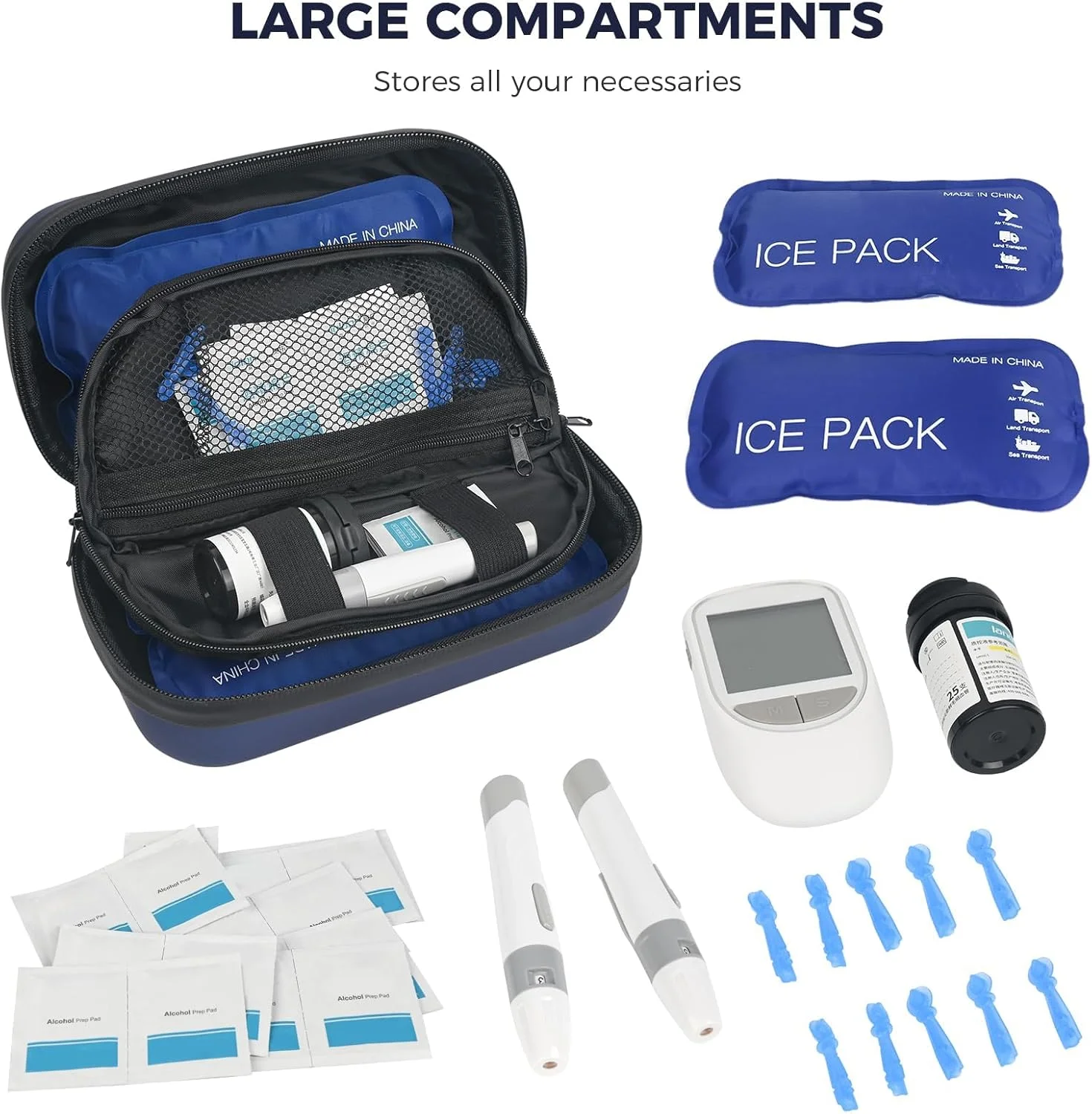 کیف خنک نگهدارنده مسافرتی دارو، کیف خنک نگهدارنده قلم دارو با 2 بسته یخ، کیف قابل حمل خنک کننده داروی دیابتی برای مسافرت با نمایشگر دما، کیف سازمان دهنده دارو کیف خنک نگهدارنده مسافرتی دارو، کیف خنک نگهدارنده قلم دارو با 2 بسته یخ، کیف قابل حمل خنک کننده داروی دیابتی برای مسافرت با نمایشگر دما، کیف سازمان دهنده دارو