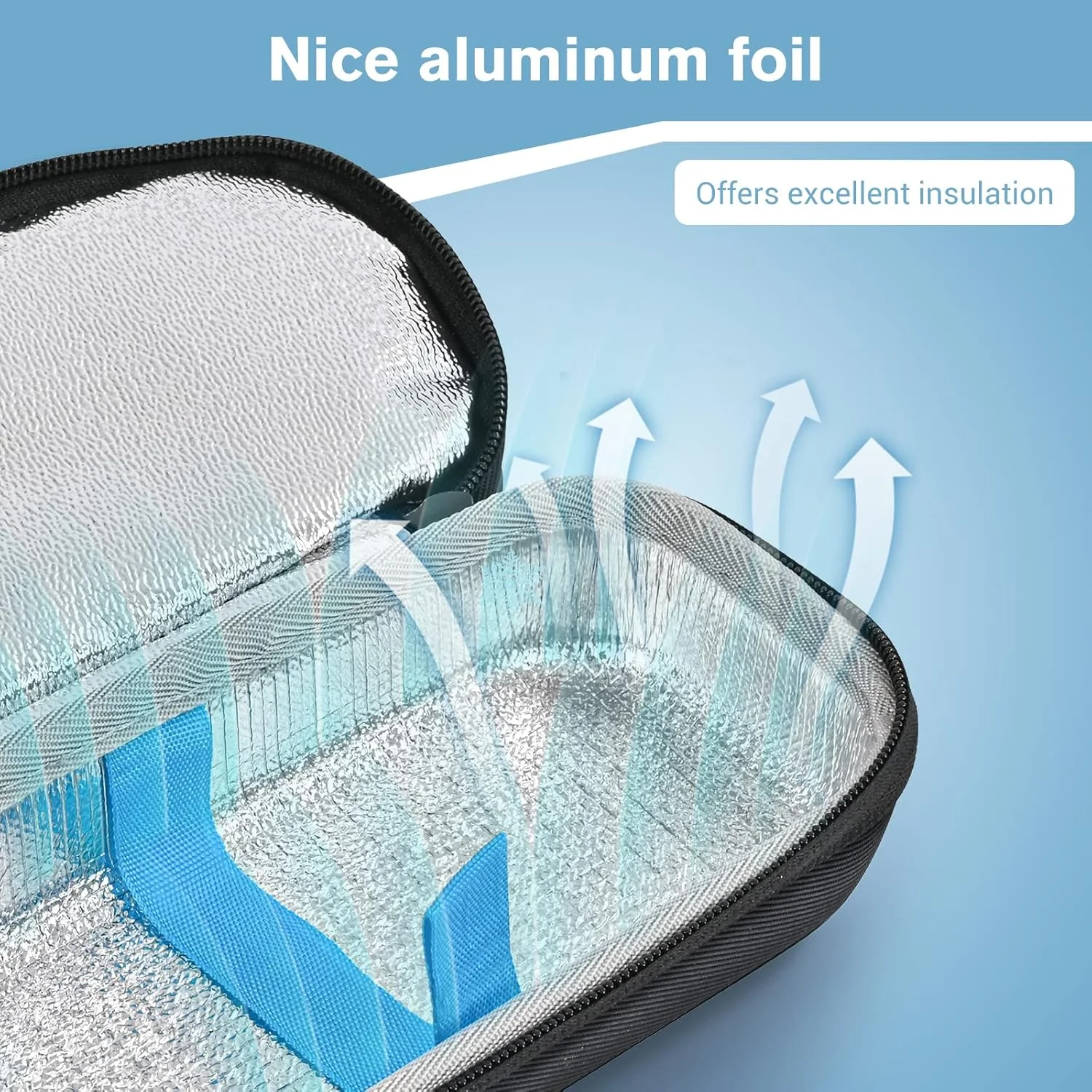 کیف خنک نگهدارنده انسولین ProCase به همراه 2 کیسه یخ، سازمان دهنده جمع و جور داروی دیابت برای قلم تزریق انسولین و کیت سوزن تست - مشکی