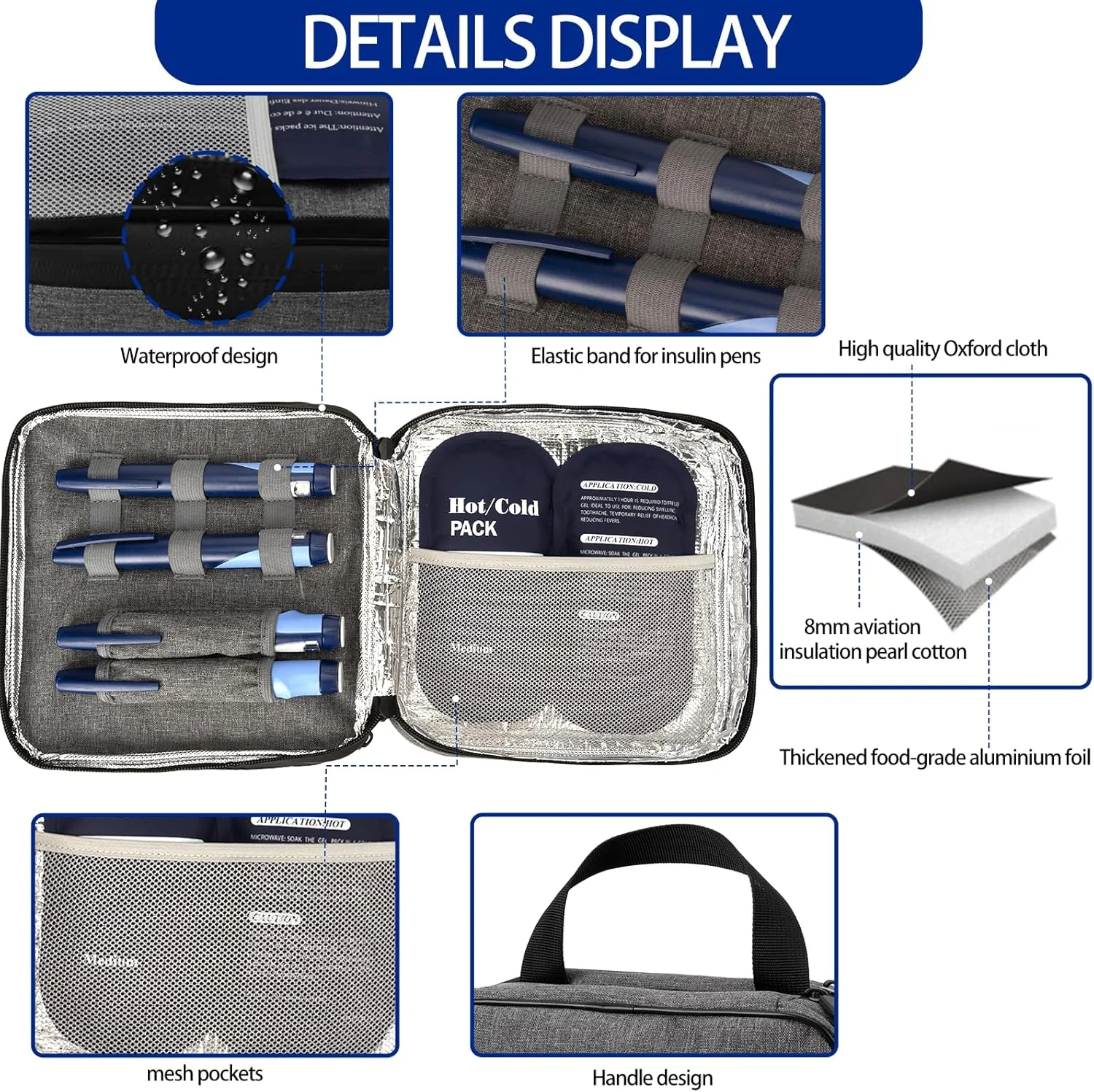کیف خنک نگهدارنده قابل حمل انسولین، مورد تایید TSA، به همراه کیف کوچک خنک نگهدارنده قلم انسولین دیابتی، کیف عایق دیابتی با ظرفیت بالا برای قلم انسولین و لوازم دیابت به همراه 4 بسته یخ قابل استفاده مجدد کیف خنک نگهدارنده قابل حمل انسولین، مورد تایید TSA، به همراه کیف کوچک خنک نگهدارنده قلم انسولین دیابتی، کیف عایق دیابتی با ظرفیت بالا برای قلم انسولین و لوازم دیابت به همراه 4 بسته یخ قابل استفاده مجدد