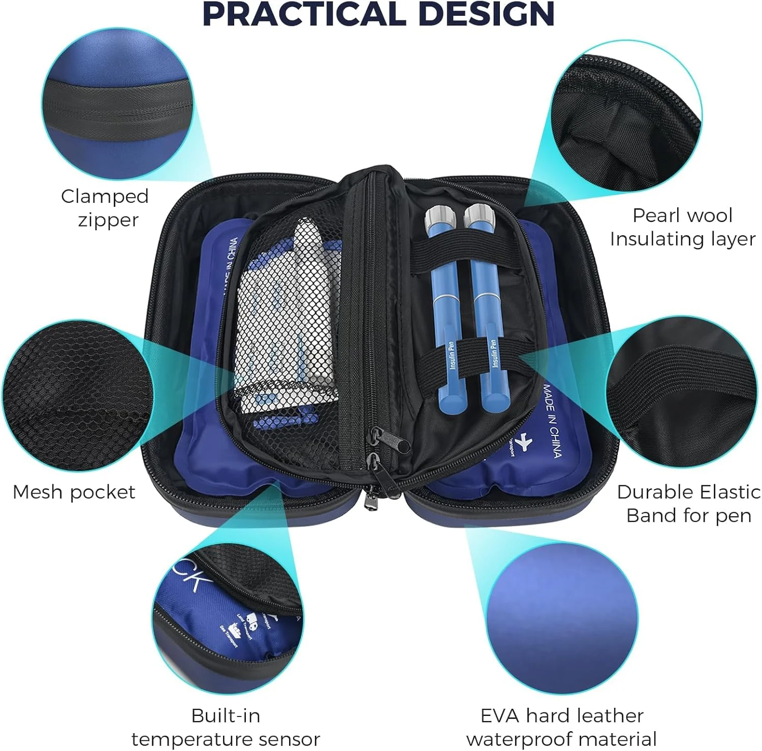 کیف خنک نگهدارنده مسافرتی دارو، کیف خنک نگهدارنده قلم دارو با 2 بسته یخ، کیف قابل حمل خنک کننده داروی دیابتی برای مسافرت با نمایشگر دما، کیف سازمان دهنده دارو کیف خنک نگهدارنده مسافرتی دارو، کیف خنک نگهدارنده قلم دارو با 2 بسته یخ، کیف قابل حمل خنک کننده داروی دیابتی برای مسافرت با نمایشگر دما، کیف سازمان دهنده دارو