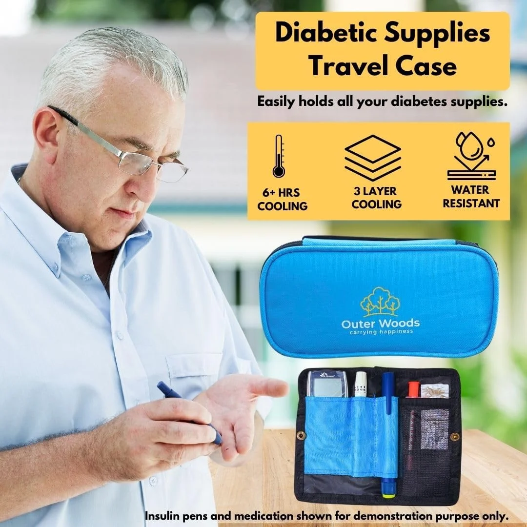 کیف خنک نگهدارنده انسولین مسافرتی برای افراد دیابتی با دو بسته ژل یخ - آبی آسمانی | بسته یخ برای انسولین | کیف خنک کننده انسولین برای مسافرت | انسولین را برای 6 تا 8 ساعت ایمن و خنک نگه دارید کیف خنک نگهدارنده انسولین مسافرتی برای افراد دیابتی با دو بسته ژل یخ - آبی آسمانی | بسته یخ برای انسولین | کیف خنک کننده انسولین برای مسافرت | انسولین را برای 6 تا 8 ساعت ایمن و خنک نگه دارید