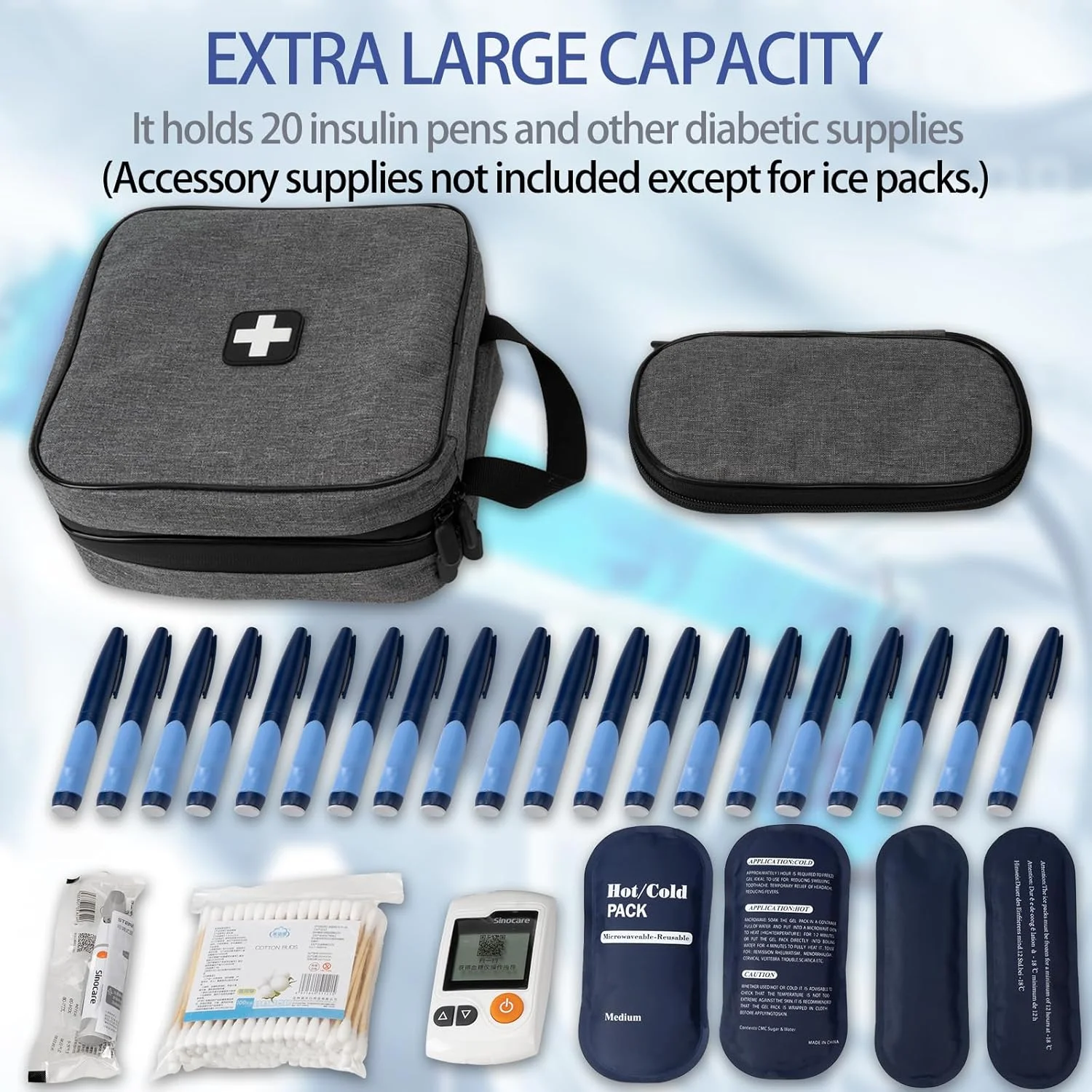 کیف خنک نگهدارنده قابل حمل انسولین، مورد تایید TSA، به همراه کیف کوچک خنک نگهدارنده قلم انسولین دیابتی، کیف عایق دیابتی با ظرفیت بالا برای قلم انسولین و لوازم دیابت به همراه 4 بسته یخ قابل استفاده مجدد کیف خنک نگهدارنده قابل حمل انسولین، مورد تایید TSA، به همراه کیف کوچک خنک نگهدارنده قلم انسولین دیابتی، کیف عایق دیابتی با ظرفیت بالا برای قلم انسولین و لوازم دیابت به همراه 4 بسته یخ قابل استفاده مجدد