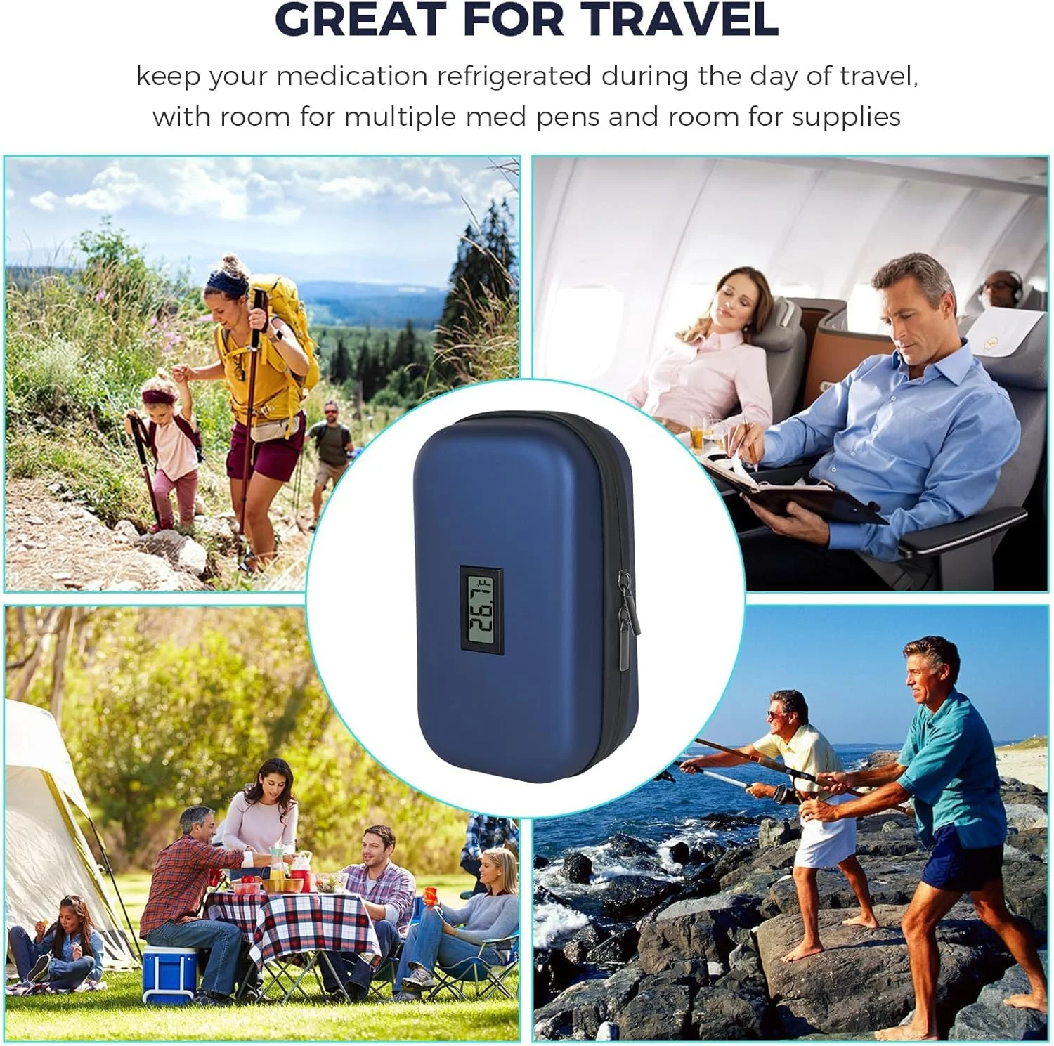کیف خنک نگهدارنده مسافرتی دارو، کیف خنک نگهدارنده قلم دارو با 2 بسته یخ، کیف قابل حمل خنک کننده داروی دیابتی برای مسافرت با نمایشگر دما، کیف سازمان دهنده دارو کیف خنک نگهدارنده مسافرتی دارو، کیف خنک نگهدارنده قلم دارو با 2 بسته یخ، کیف قابل حمل خنک کننده داروی دیابتی برای مسافرت با نمایشگر دما، کیف سازمان دهنده دارو