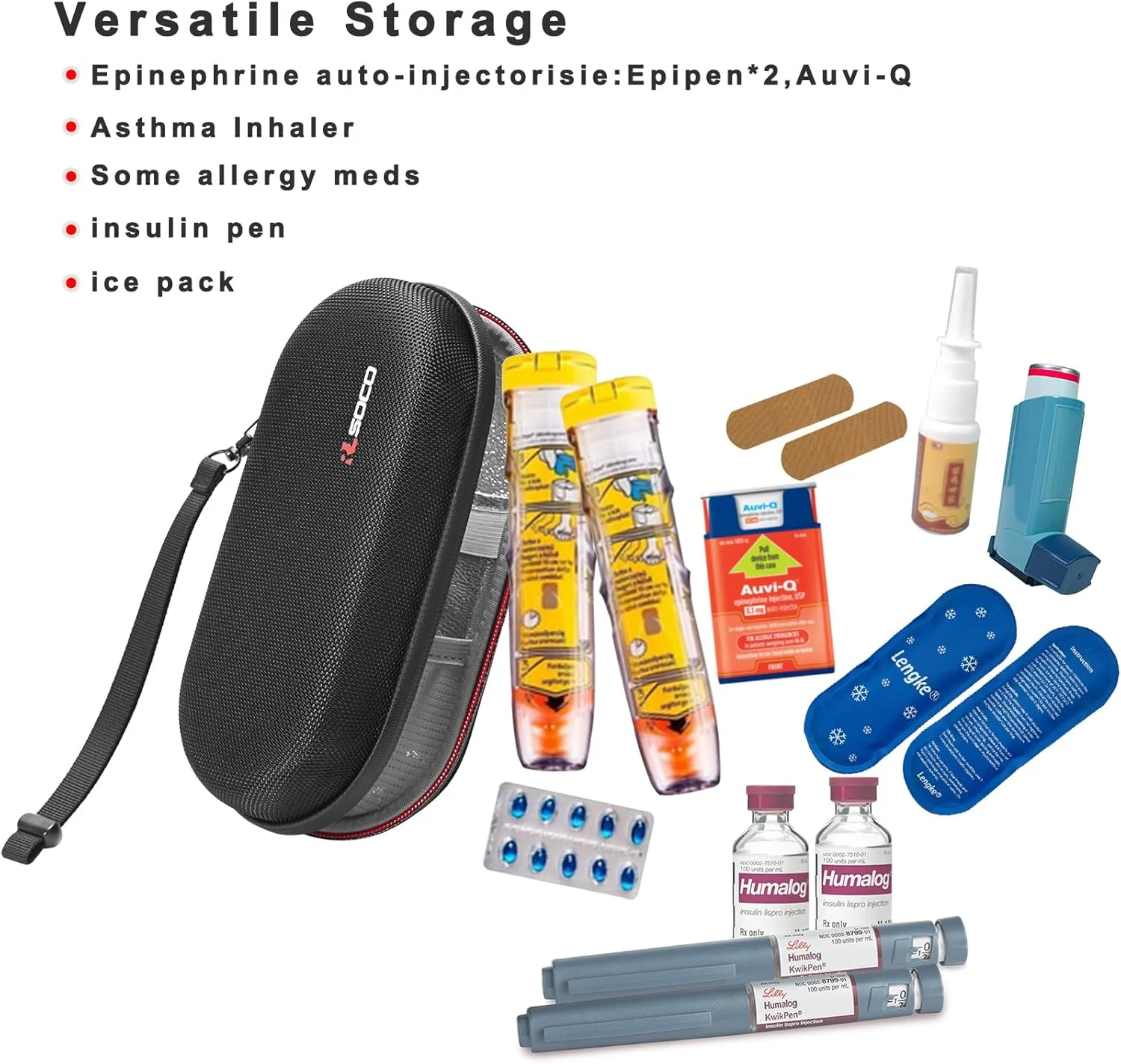 کیف نگهدارنده قابل حمل برای قلم اپی نفرین/اسپری آسم/داروهای آلرژی/لوازم دیابتی/قلم انسولین/قلم JEXT از RLSOCO - مشکی (فقط کیف) کیف نگهدارنده قابل حمل برای قلم اپی نفرین/اسپری آسم/داروهای آلرژی/لوازم دیابتی/قلم انسولین/قلم JEXT از RLSOCO - مشکی (فقط کیف)