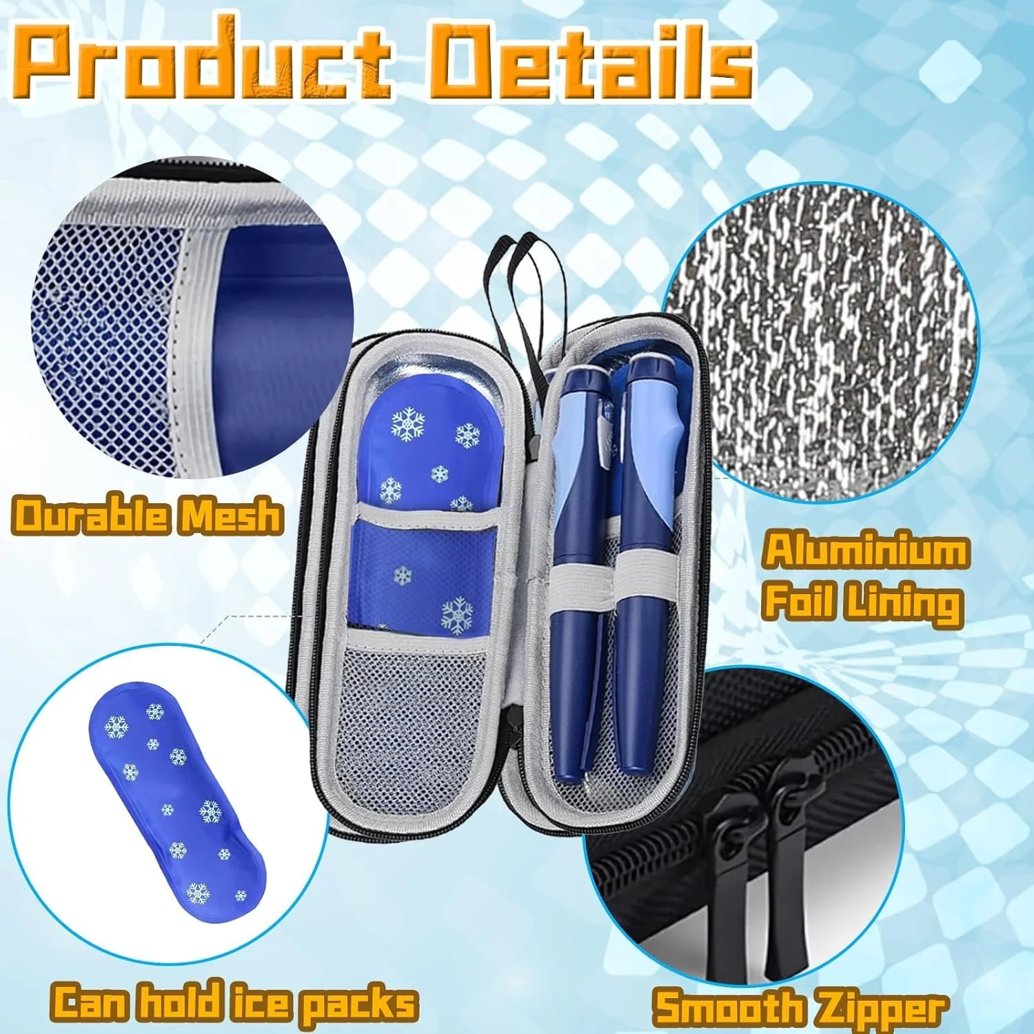 کیف خنک نگهدارنده انسولین RJFUJP، کیف حمل مونجارو با 2 بسته یخ، کیف قلم انسولین برای لوازم دیابتی، کیف مسافرتی کوچک، سبک و بادوام مشکی برای پرواز کیف خنک نگهدارنده انسولین RJFUJP، کیف حمل مونجارو با 2 بسته یخ، کیف قلم انسولین برای لوازم دیابتی، کیف مسافرتی کوچک، سبک و بادوام مشکی برای پرواز