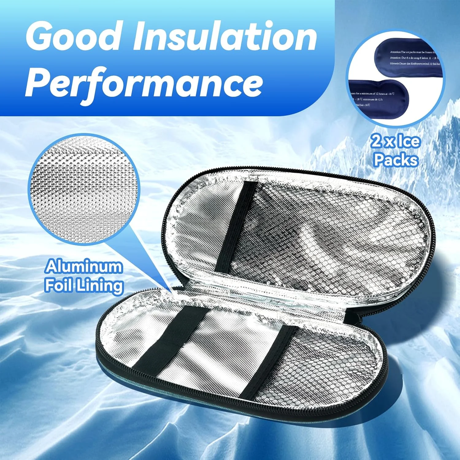 کیف خنک نگهدارنده انسولین Roargy، کیف قابل حمل و سازمان دهنده خنک کننده دارویی دیابتی با 2 بسته یخ برای مسافرت و زندگی روزمره (سبز) کیف خنک نگهدارنده انسولین Roargy، کیف قابل حمل و سازمان دهنده خنک کننده دارویی دیابتی با 2 بسته یخ برای مسافرت و زندگی روزمره (سبز)