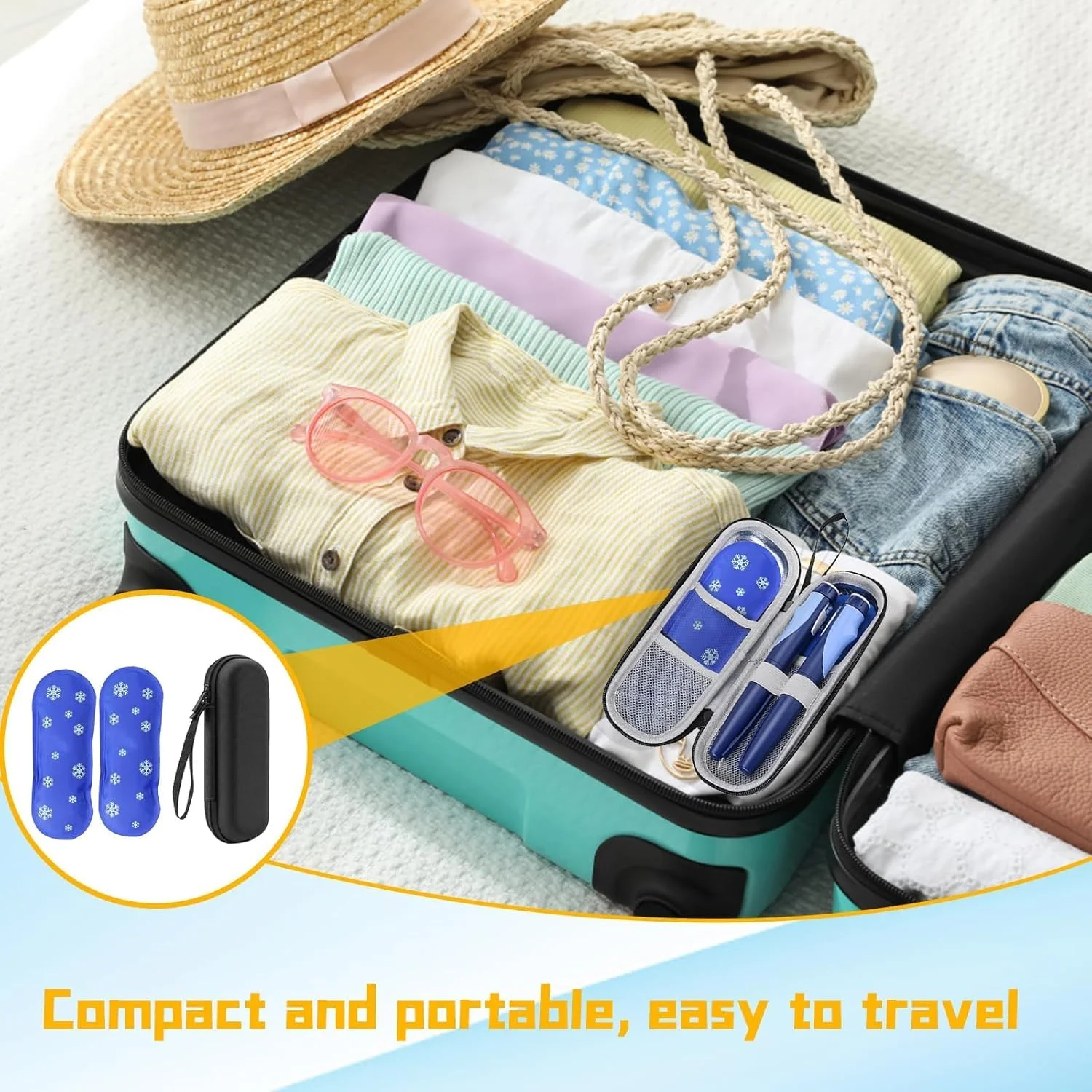 کیف خنک نگهدارنده انسولین RJFUJP، کیف حمل مونجارو با 2 بسته یخ، کیف قلم انسولین برای لوازم دیابتی، کیف مسافرتی کوچک، سبک و بادوام مشکی برای پرواز کیف خنک نگهدارنده انسولین RJFUJP، کیف حمل مونجارو با 2 بسته یخ، کیف قلم انسولین برای لوازم دیابتی، کیف مسافرتی کوچک، سبک و بادوام مشکی برای پرواز