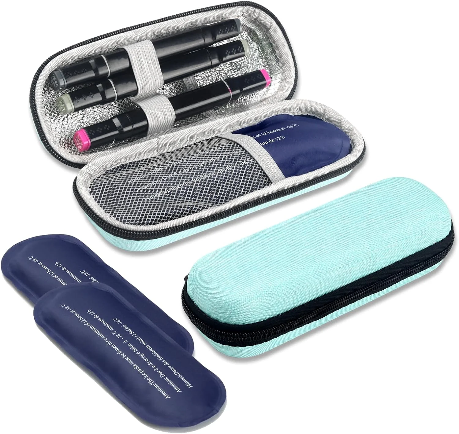 کیف خنک نگهدارنده انسولین مسافرتی با 2 بسته یخ، کیف قابل حمل برای نگهداری دارو و لوازم دیابتی (سبز) کیف خنک نگهدارنده انسولین مسافرتی با 2 بسته یخ، کیف قابل حمل برای نگهداری دارو و لوازم دیابتی (سبز)