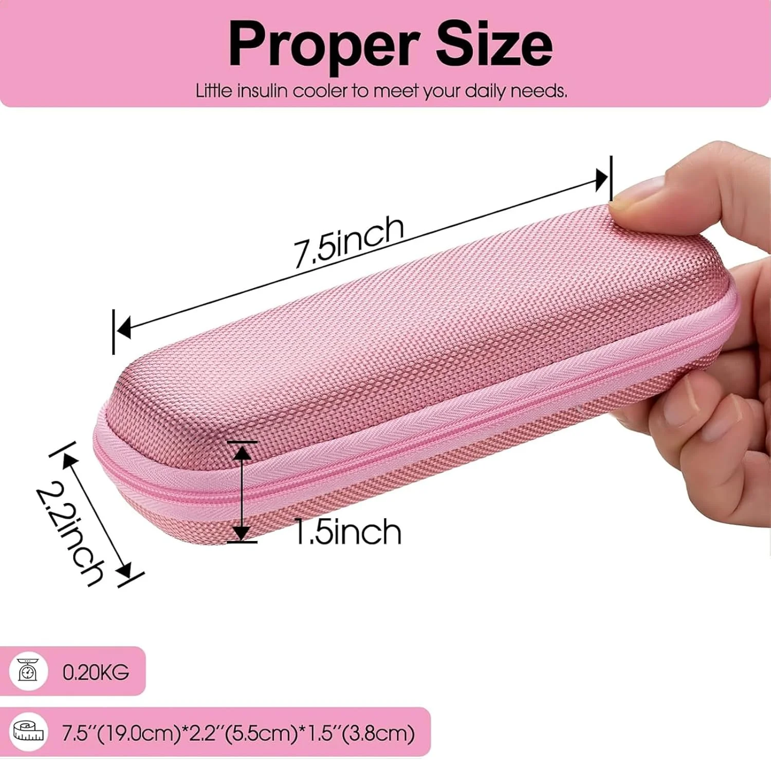 کیف خنک نگهدارنده انسولین، کیف حمل انسولین قابل حمل، کیف های عایق دار برای قلم های انسولین (صورتی)